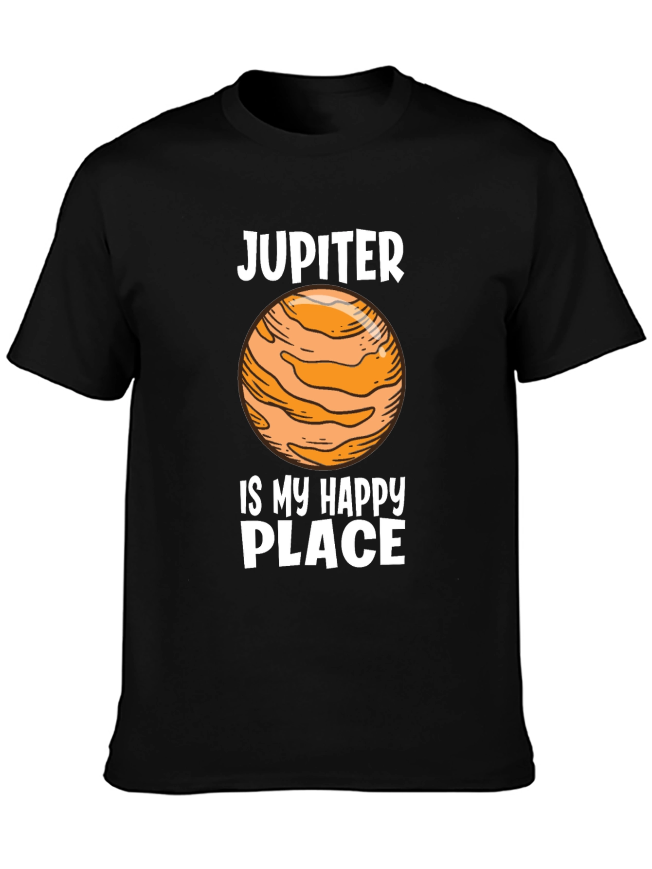 Jupiter Happy Place Black Graphic Tee