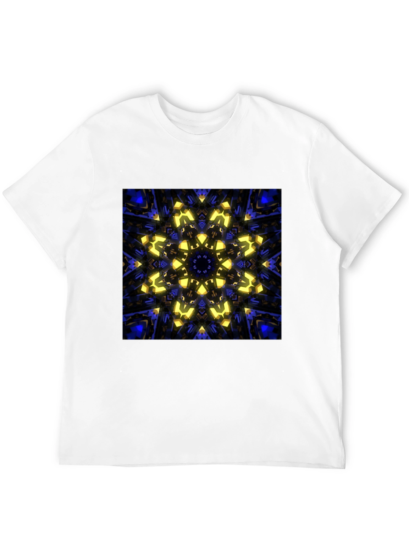 Abstract Kaleidoscope Graphic Print Black T-Shirt