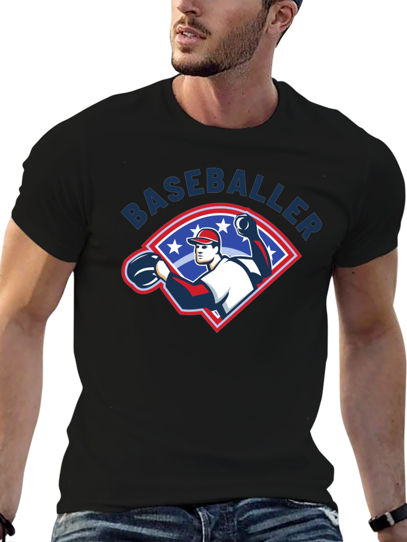 Baseball Player Graphic T-Shirt