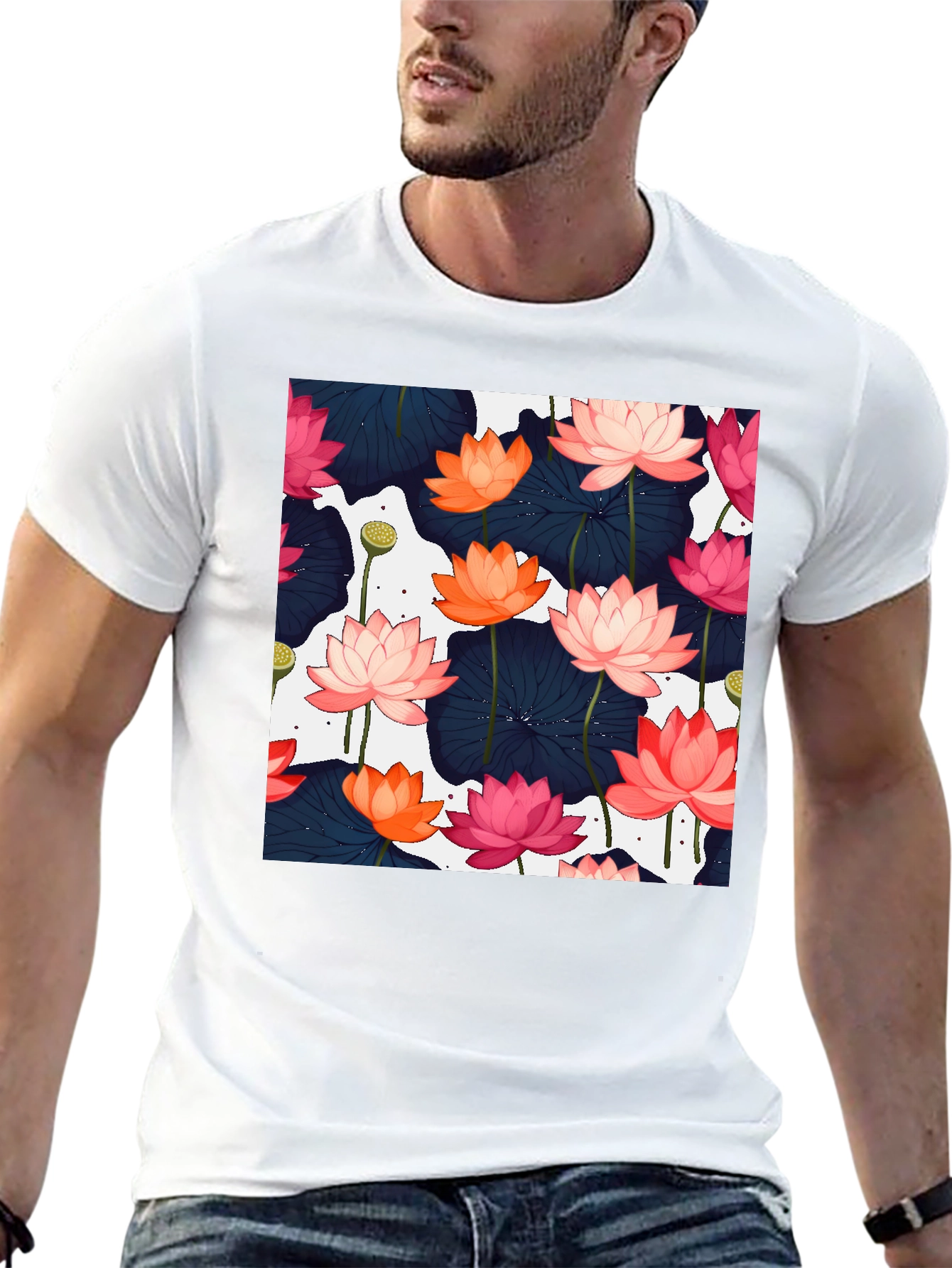 Lotus Flower Graphic T-Shirt