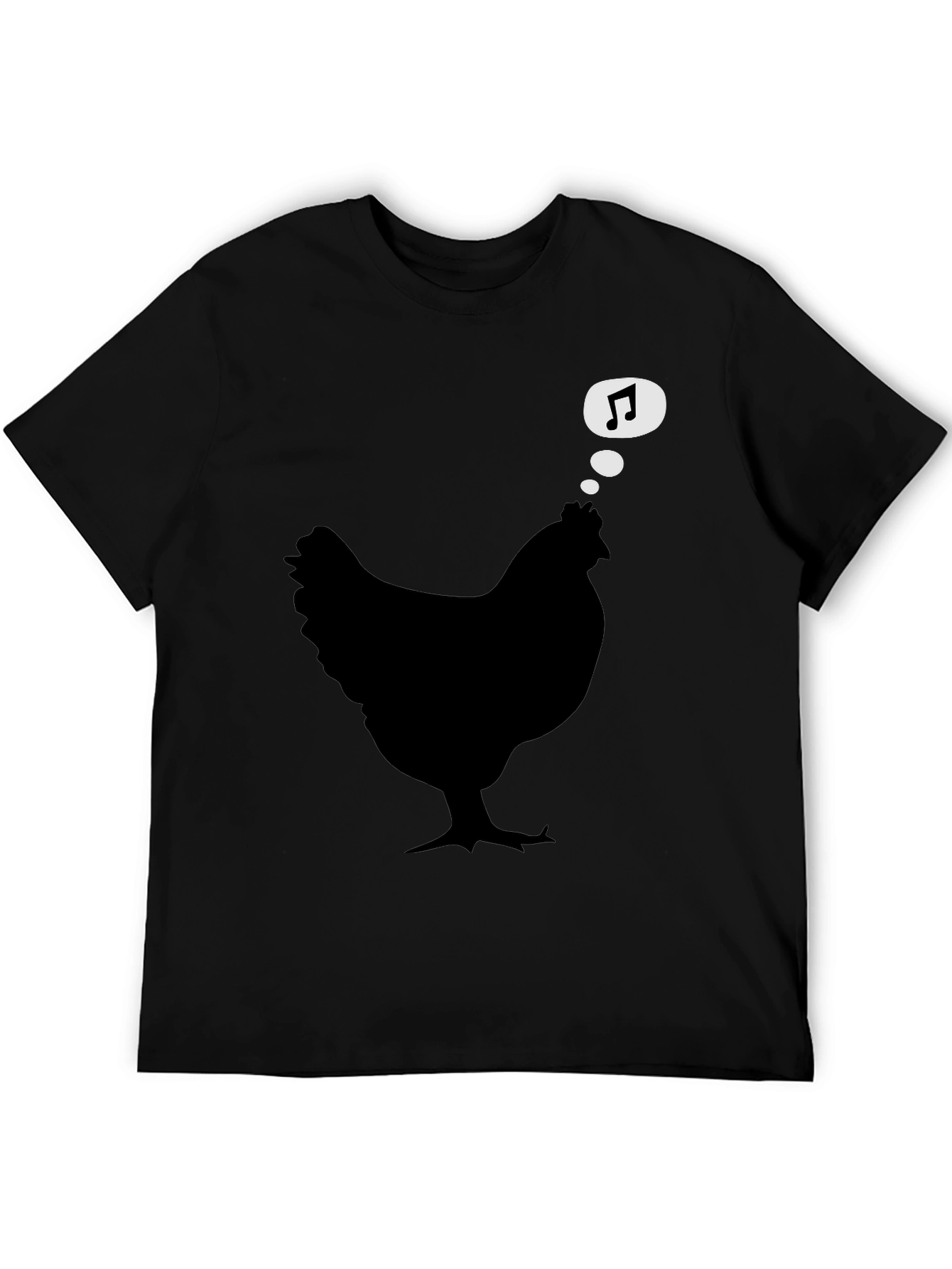 Chicken Music Lover Black T-Shirt