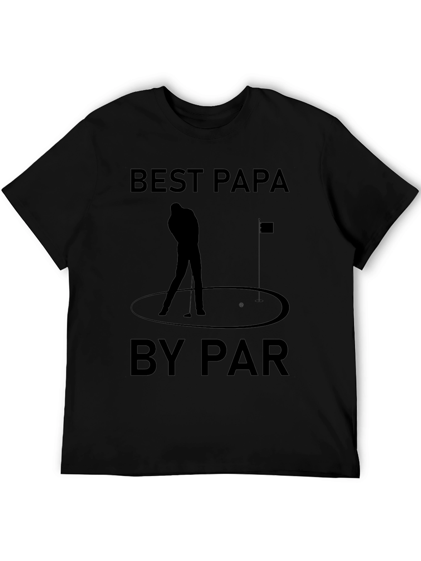 Best Papa by Par Mens Black T-Shirt