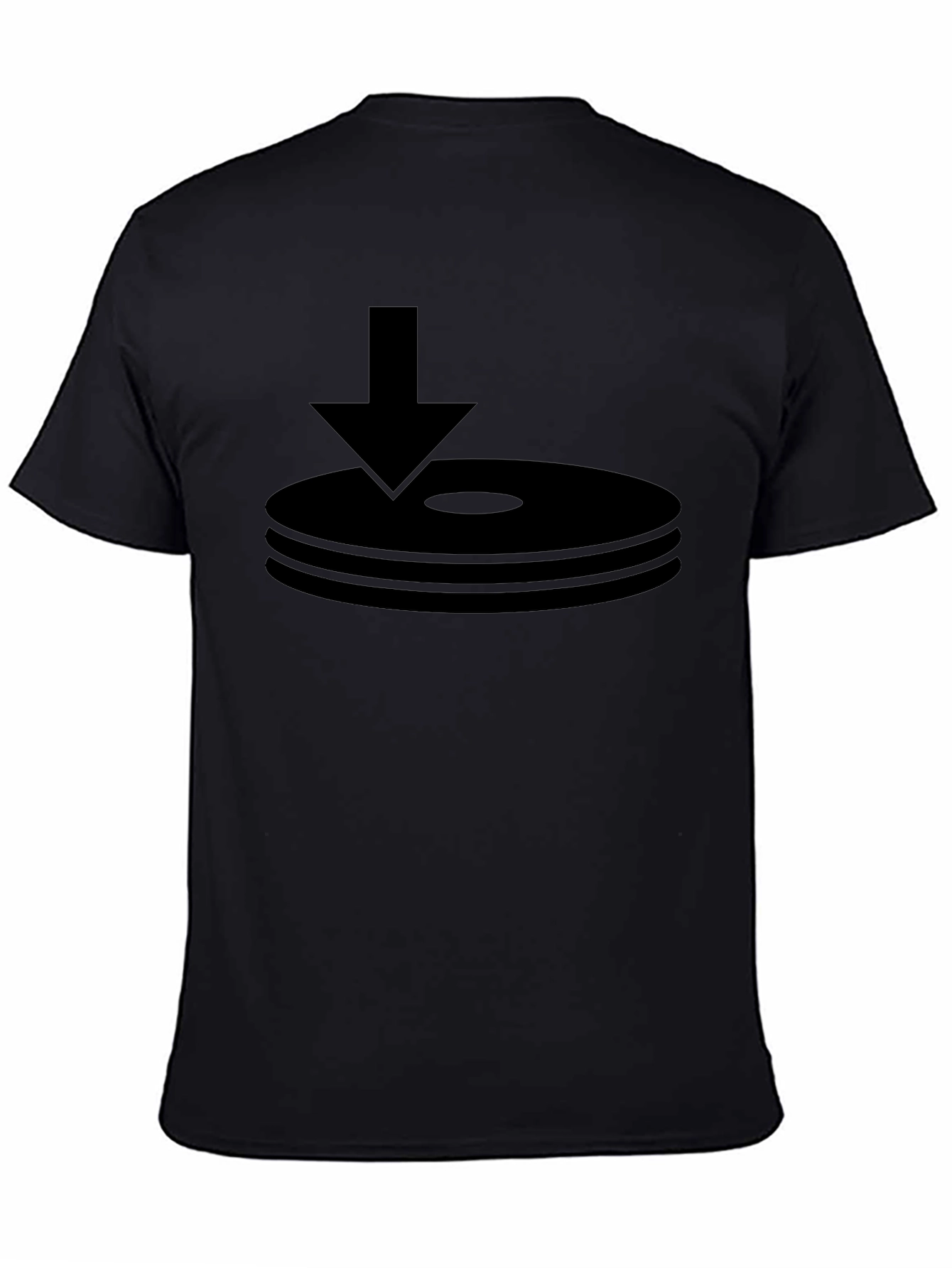 Black T-Shirt with Download Icon