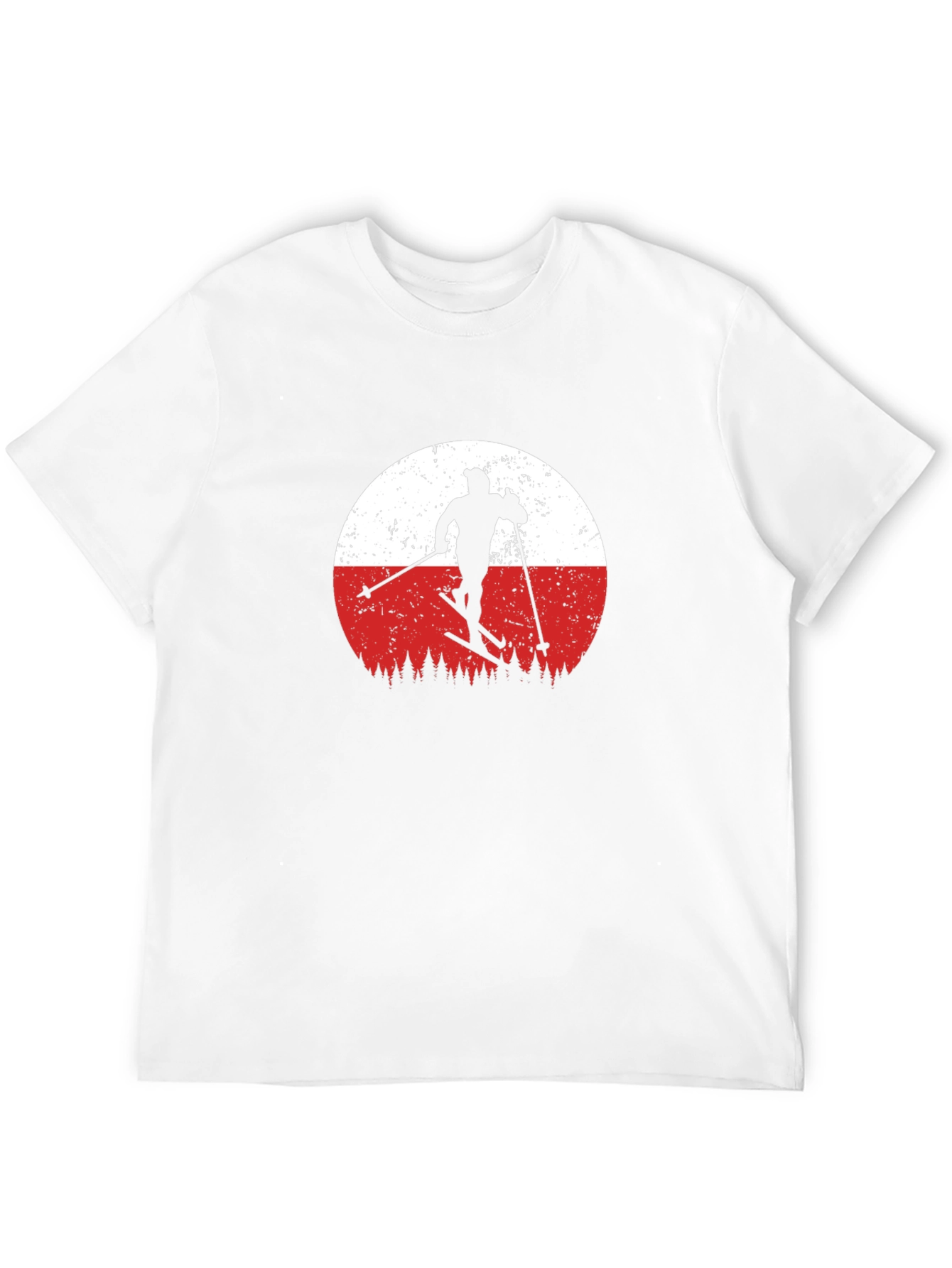 Skiing Silhouette Graphic Tee - Retro Style