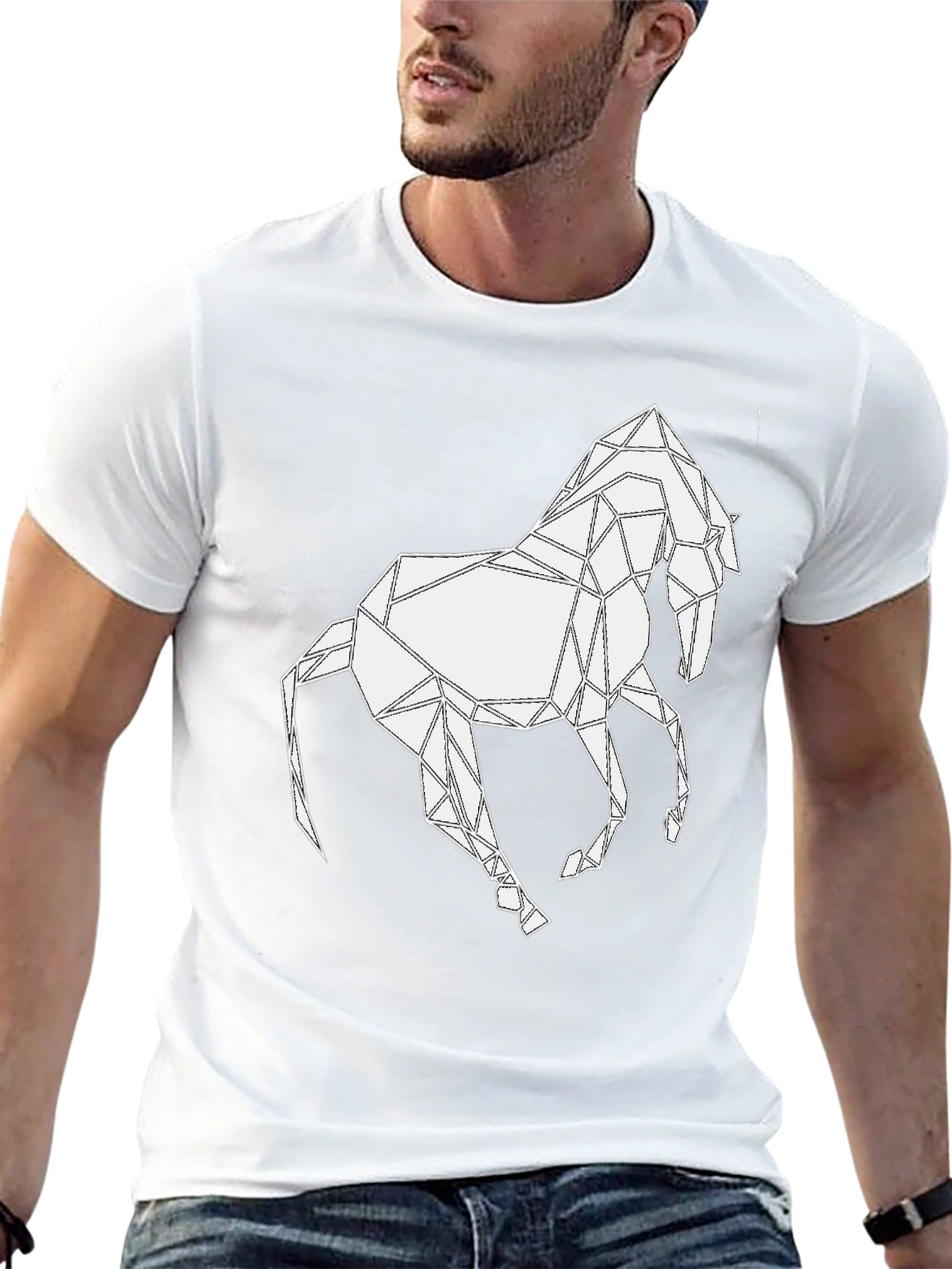 Geometric Horse Graphic T-Shirt