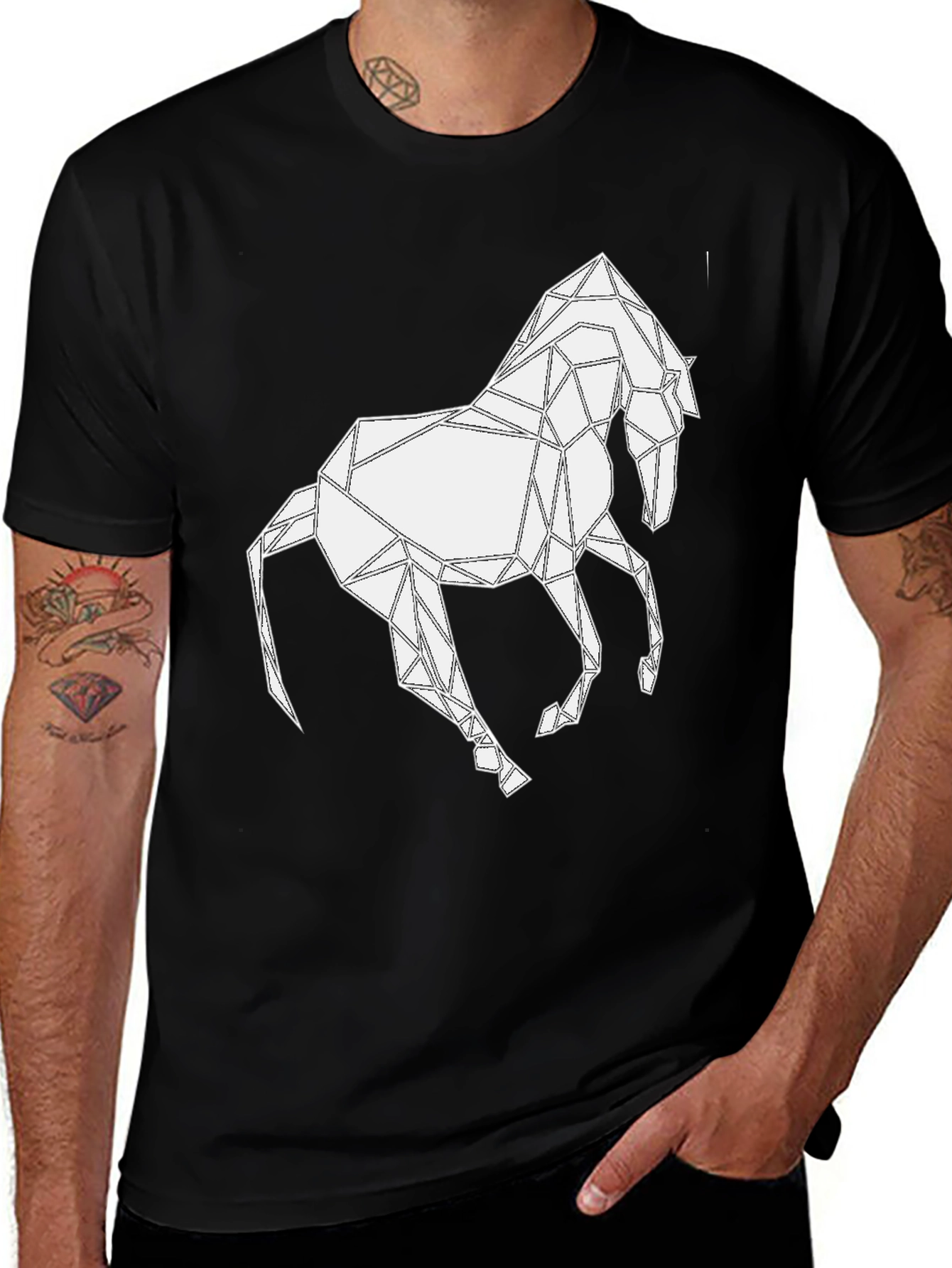 Geometric Horse Graphic T-Shirt