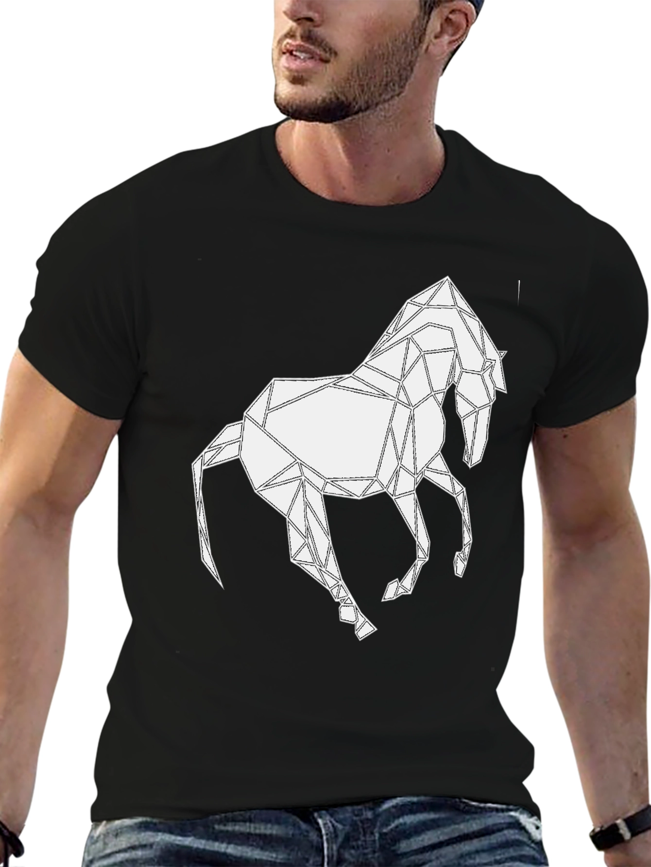 Geometric Horse Graphic T-Shirt