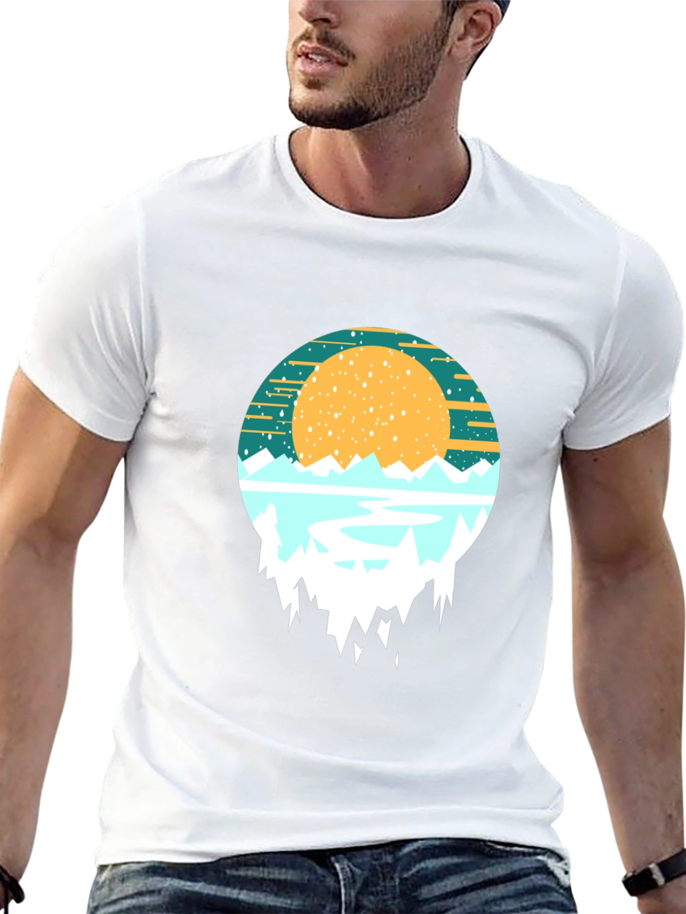 Mountain Sunset Graphic Tee - Nature Inspired Shirt