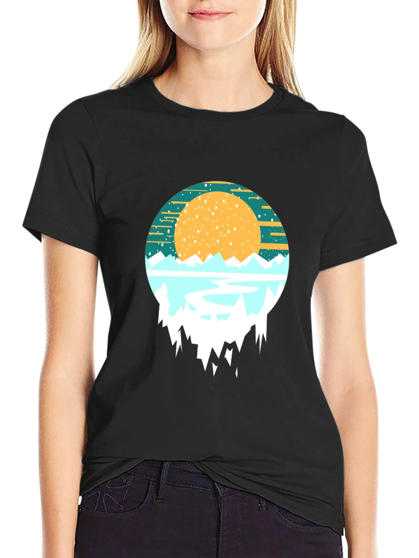 Mountain Sunset Graphic Tee - Nature Inspired Shirt