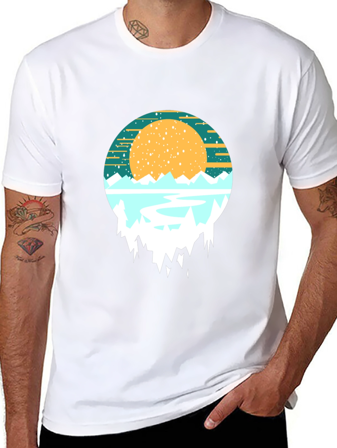 Mountain Sunset Graphic Tee - Nature Inspired Shirt