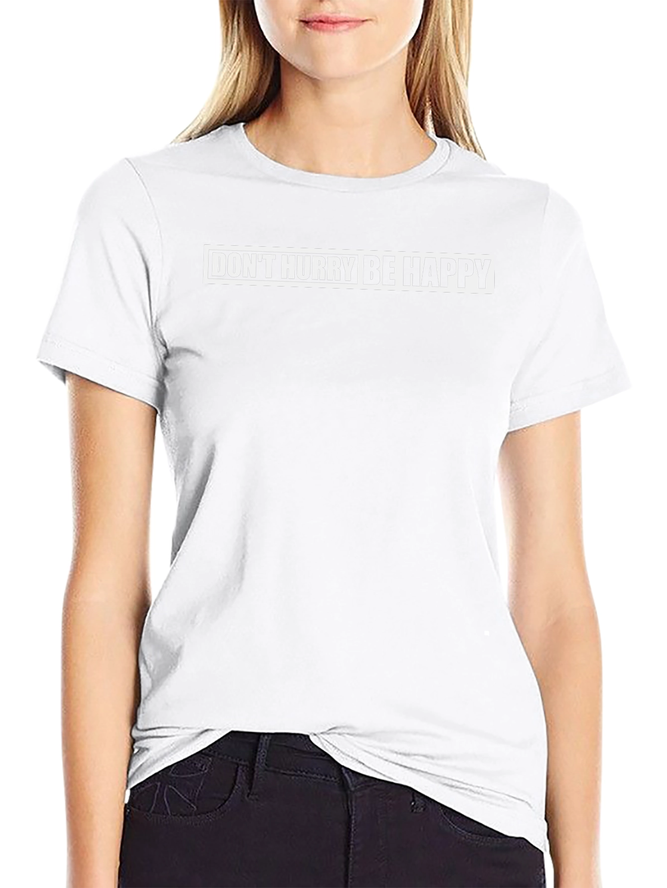 Dont Hurry Be Happy Mens Black T-Shirt