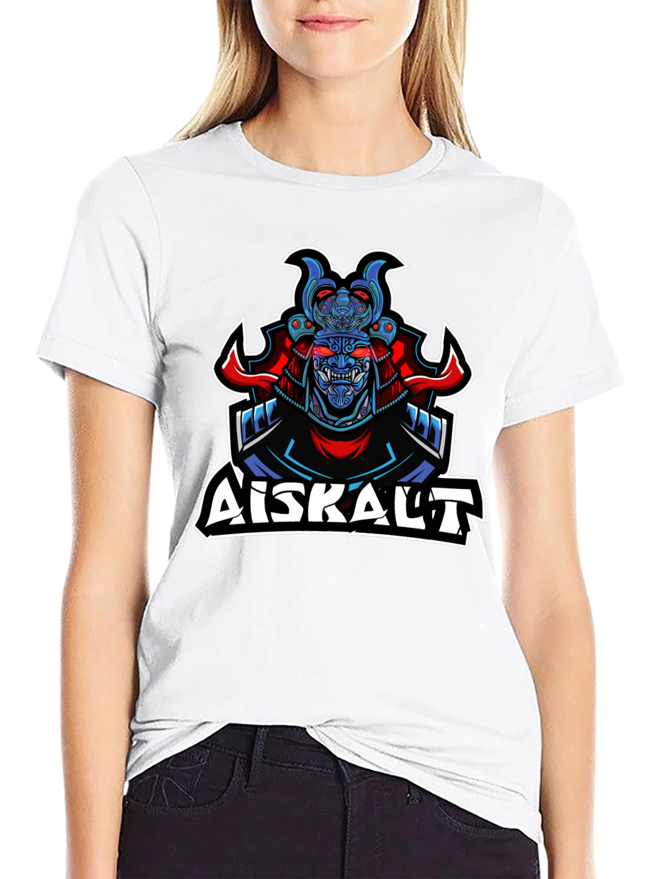 Samurai Graphic Print Black T-Shirt