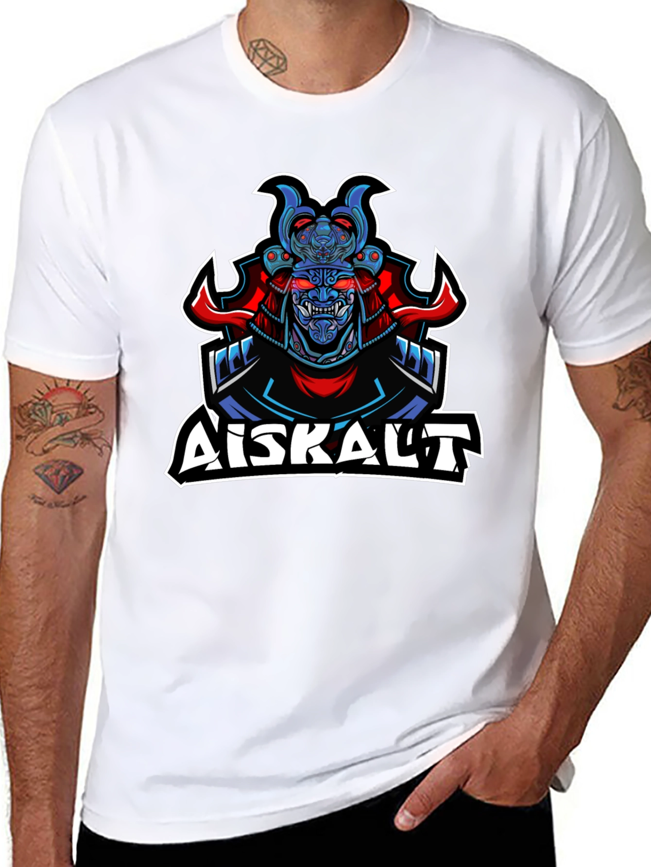 Samurai Graphic Print Black T-Shirt