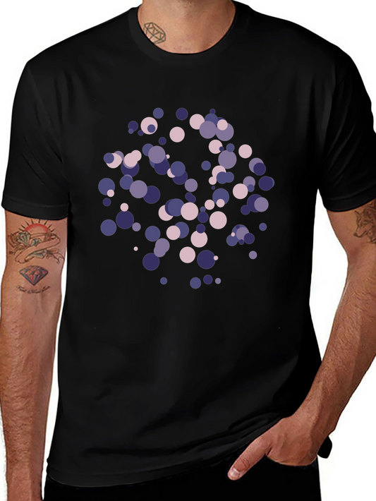 Abstract Circle Pattern Black T-Shirt