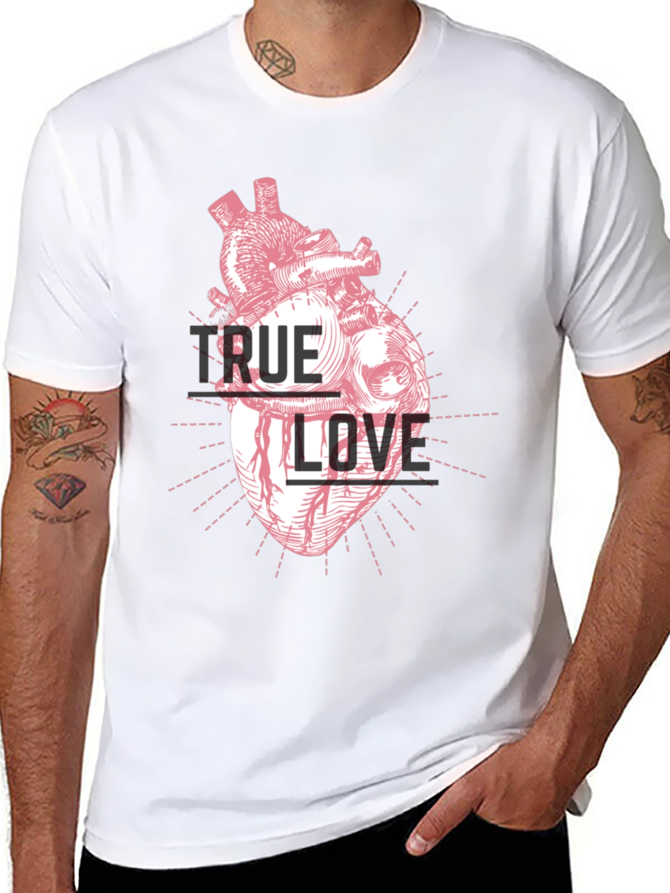 True Love Heart Graphic Tee - Black T-Shirt