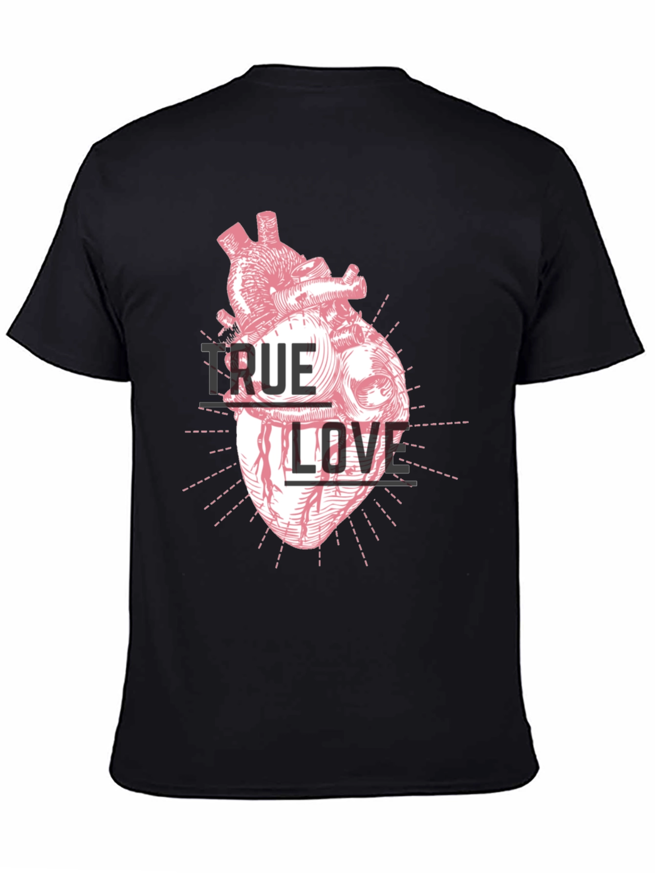 True Love Heart Graphic Tee - Black T-Shirt