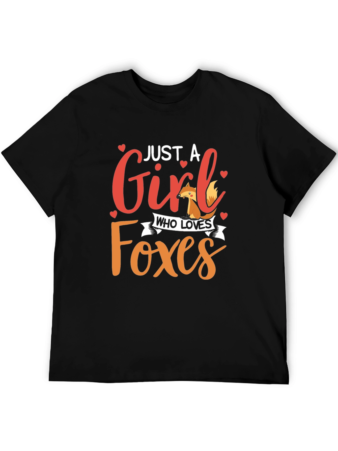 Just A Girl Who Loves Foxes Black Graphic Tee