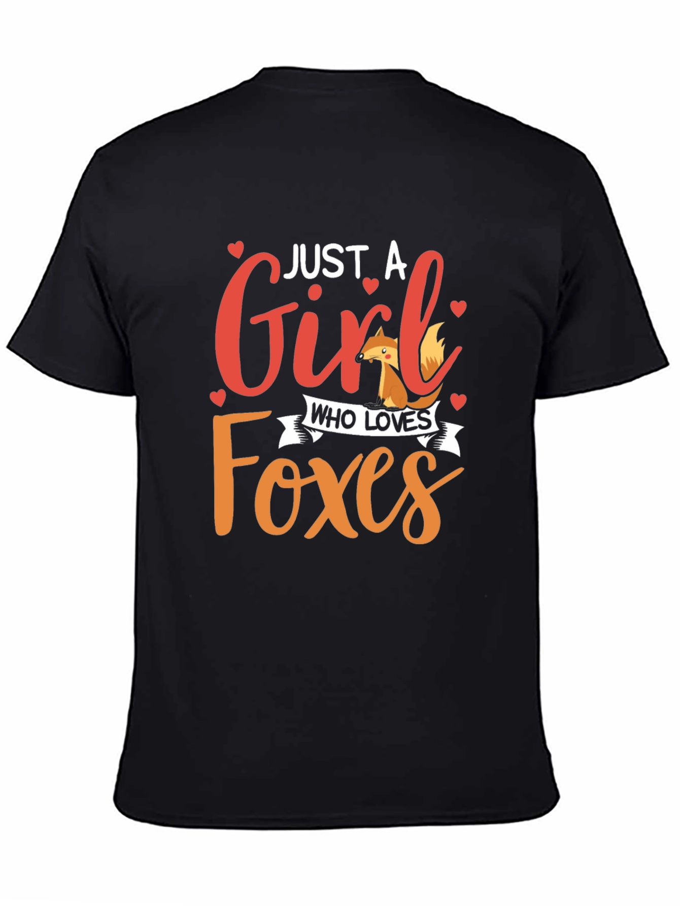 Just A Girl Who Loves Foxes Black Graphic Tee