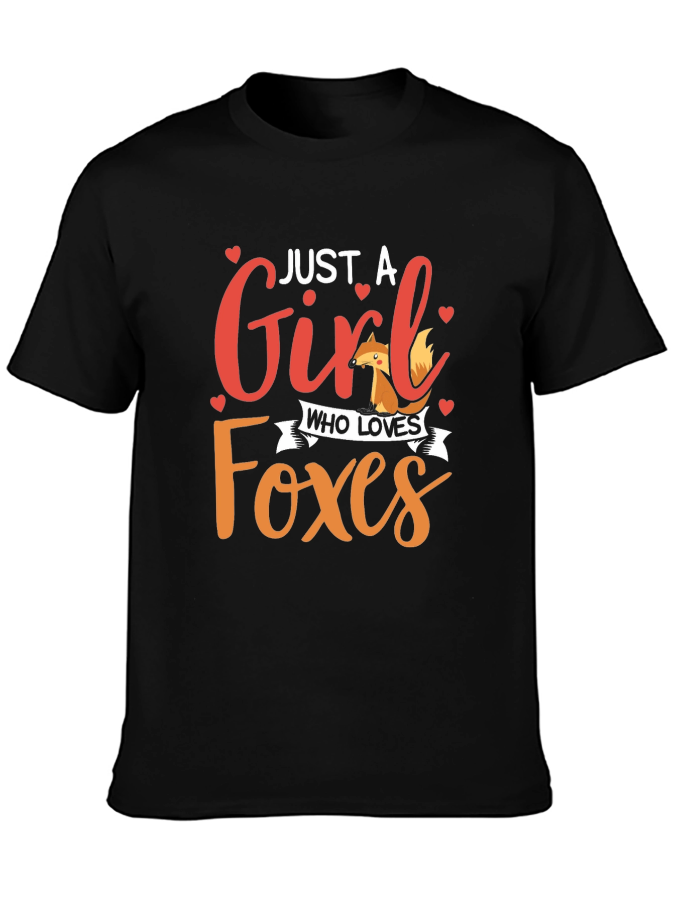 Just A Girl Who Loves Foxes Black Graphic Tee