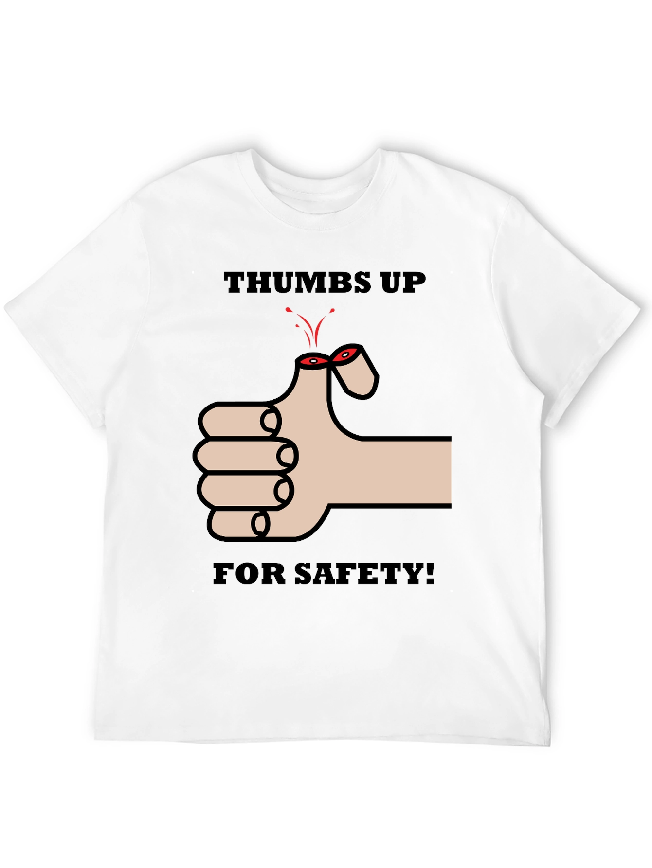Thumbs Up For Safety Mens Black T-Shirt