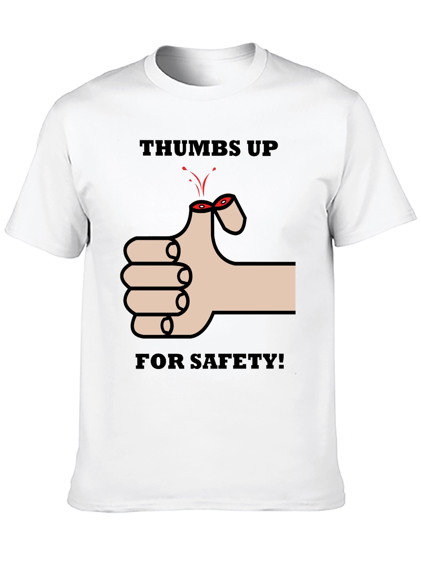 Thumbs Up For Safety Mens Black T-Shirt