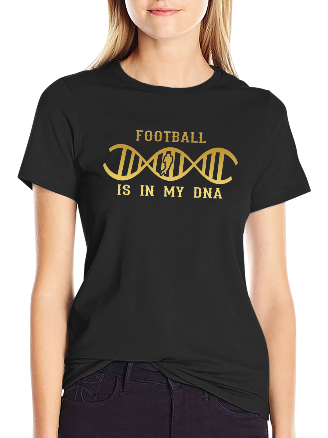 Football DNA Graphic T-Shirt - Black