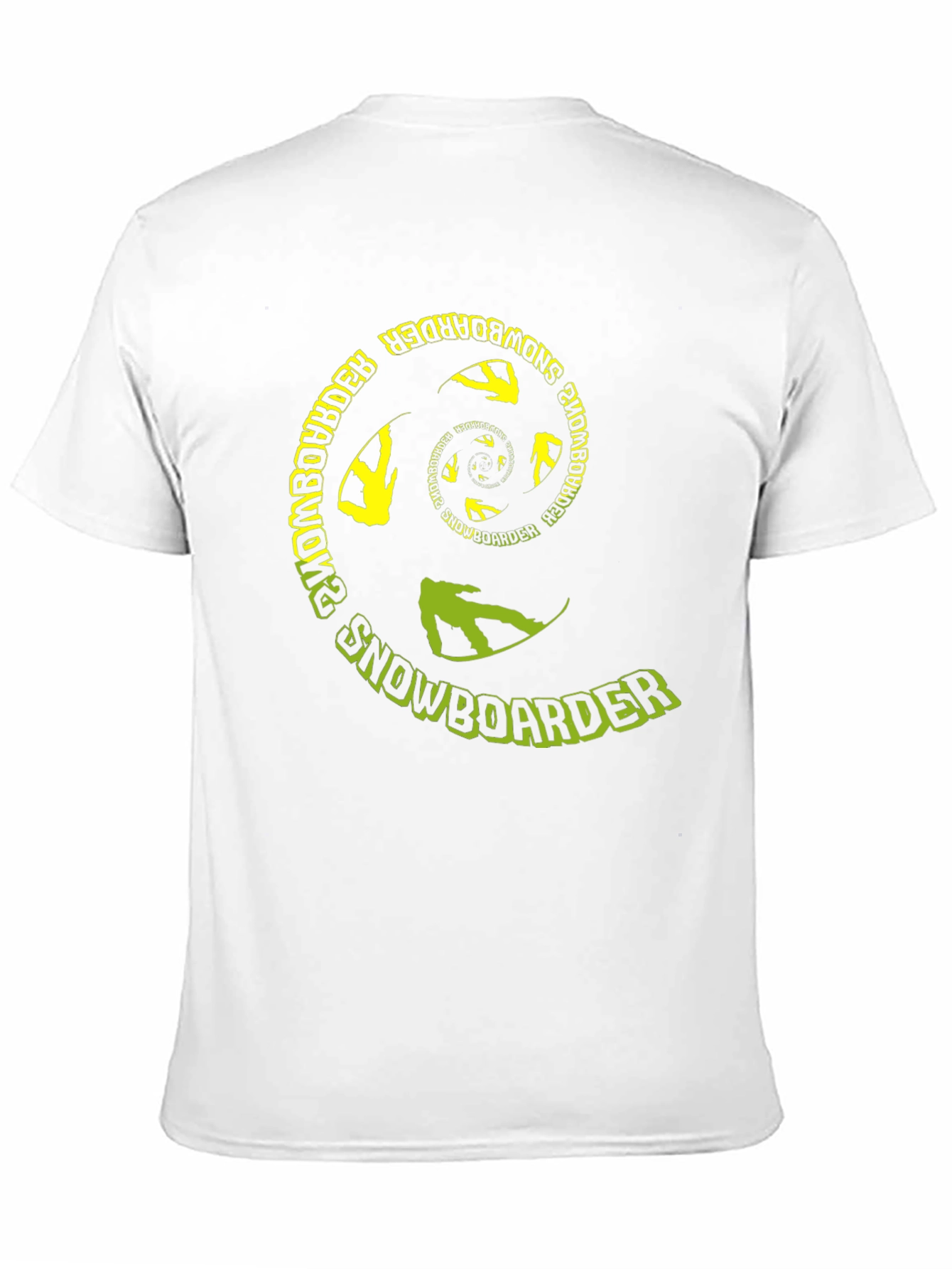 Snowboarder Spiral Graphic Tee - Black Cotton T-Shirt