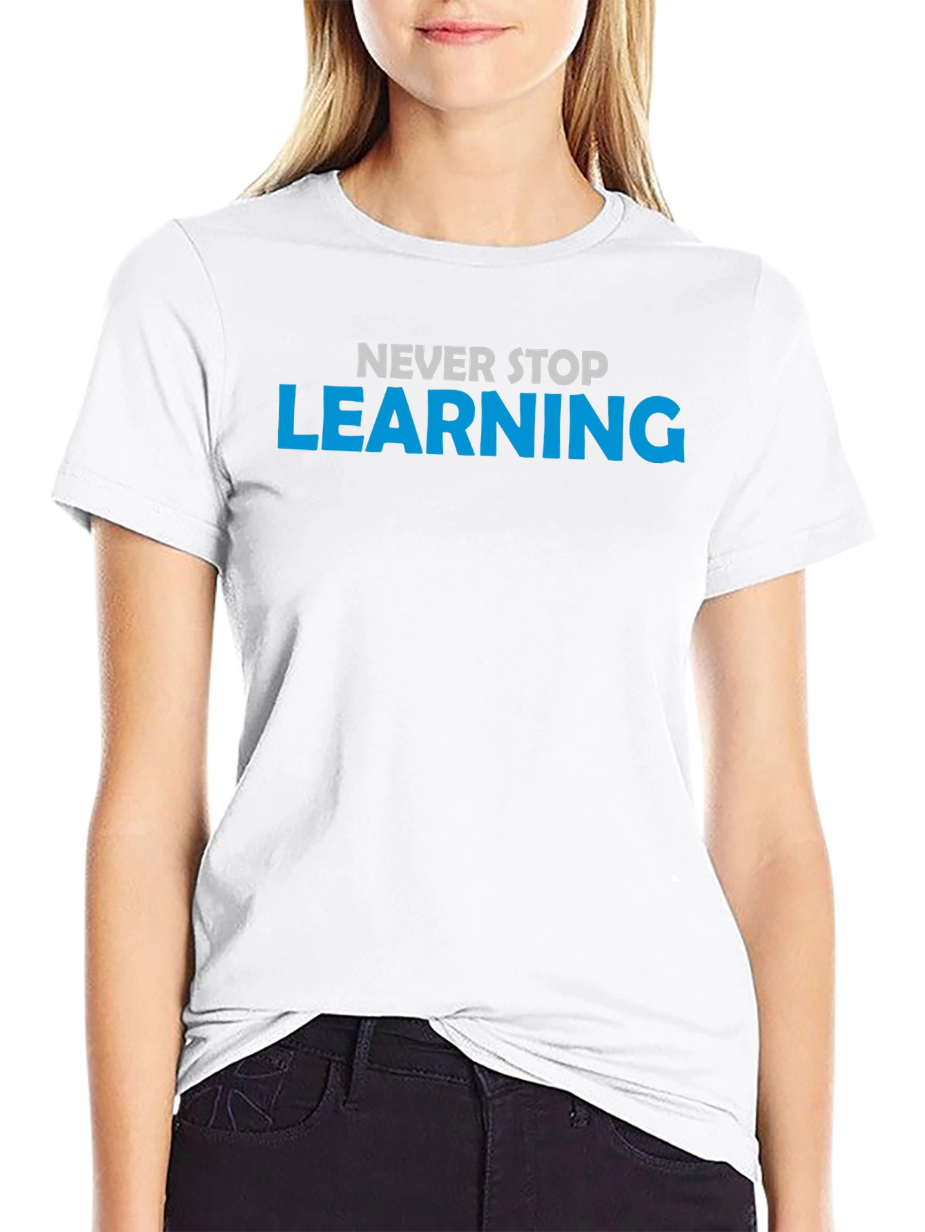 Never Stop Learning Black T-Shirt