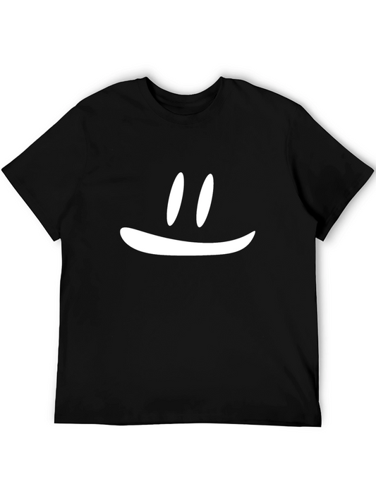 Minimalist Smiley Face Black T-Shirt