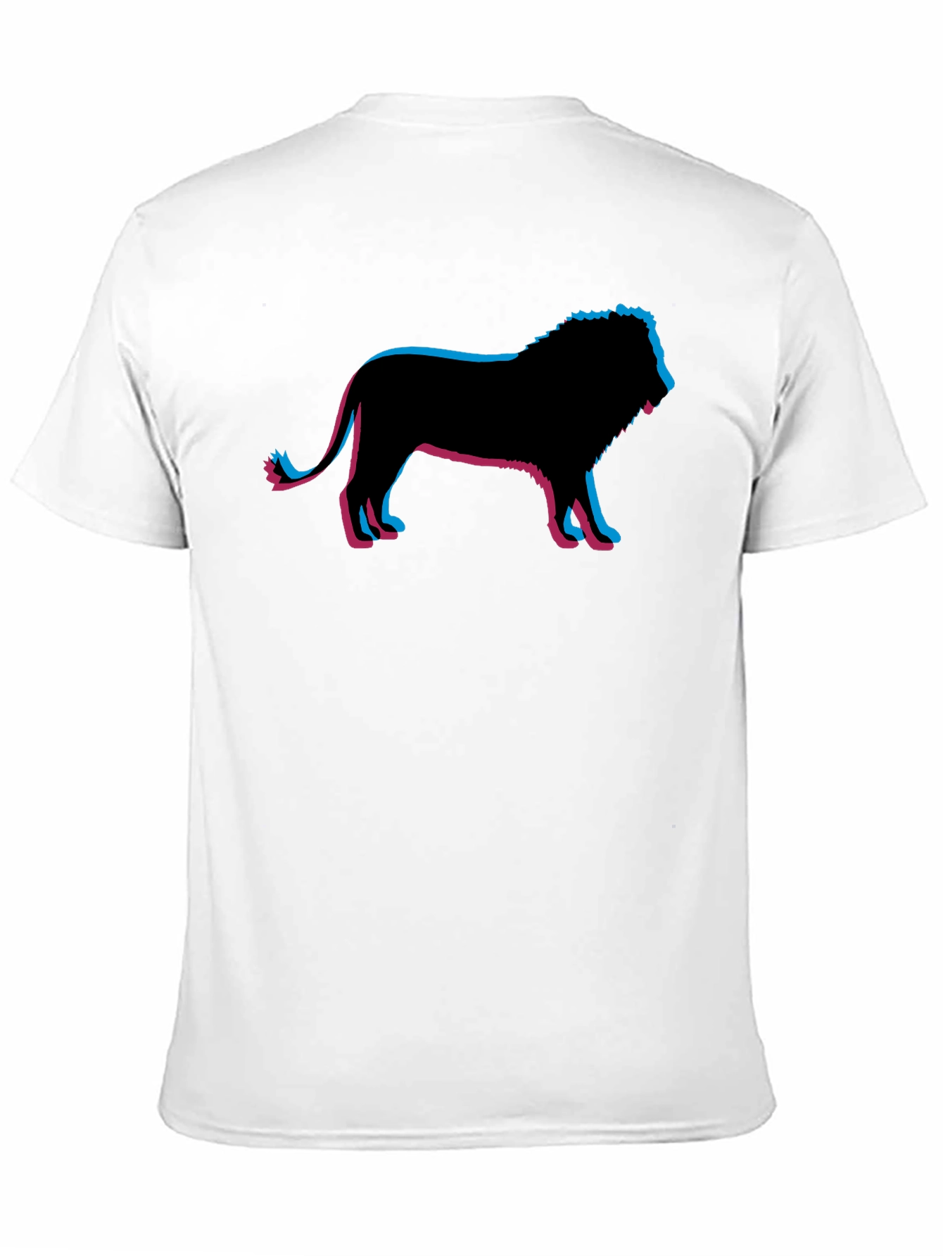 Lion Silhouette Graphic Print Black T-Shirt