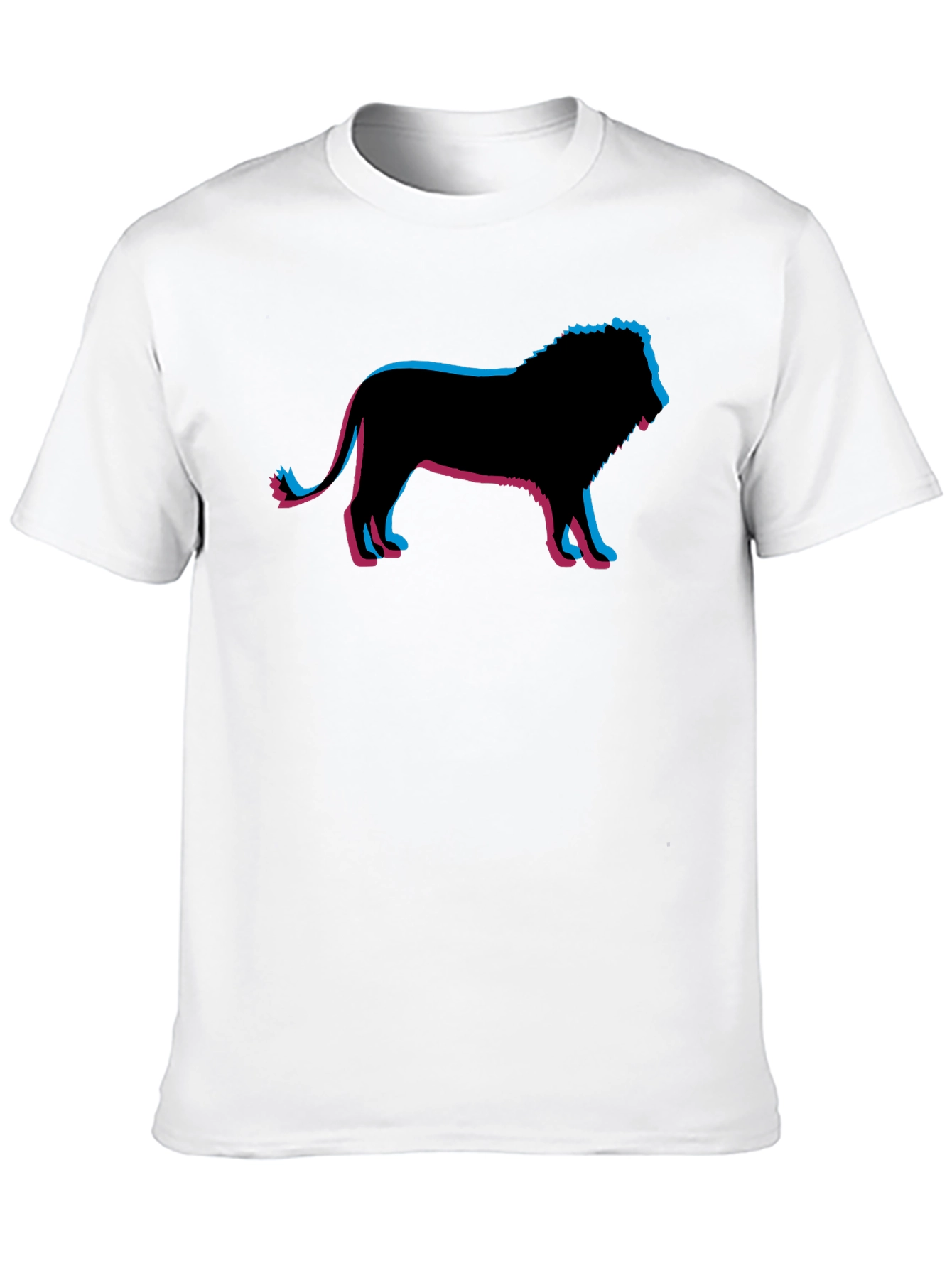 Lion Silhouette Graphic Print Black T-Shirt