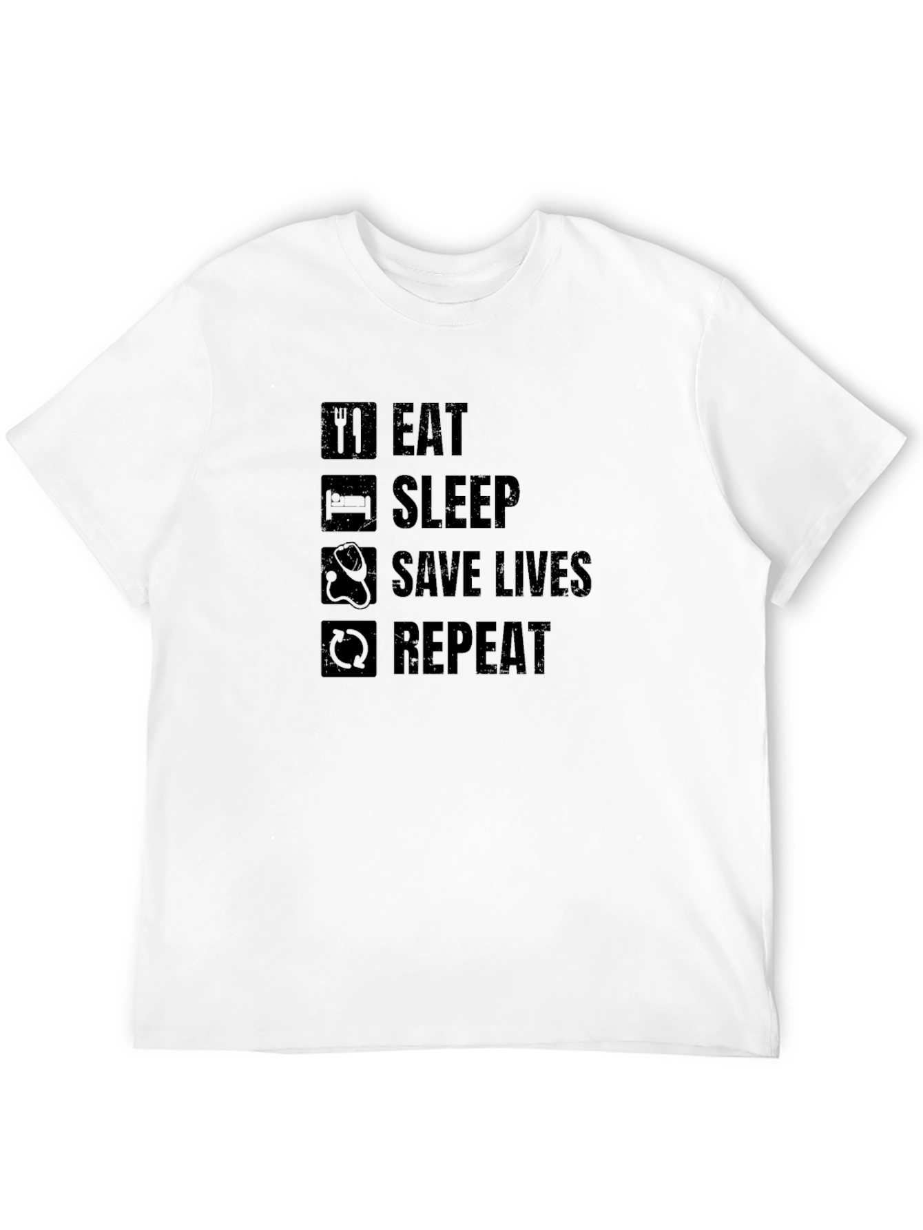 Eat Sleep Save Lives Repeat Black T-Shirt