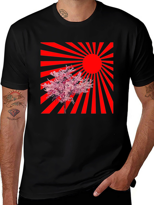 Rising Sun Cherry Blossom Graphic Tee