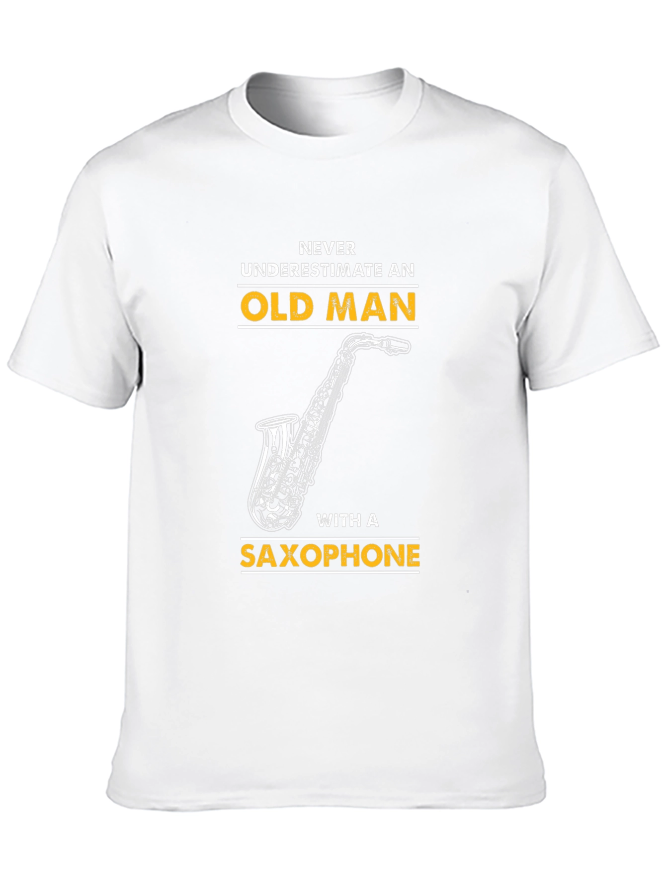 Old Man Saxophone Graphic T-Shirt - Black