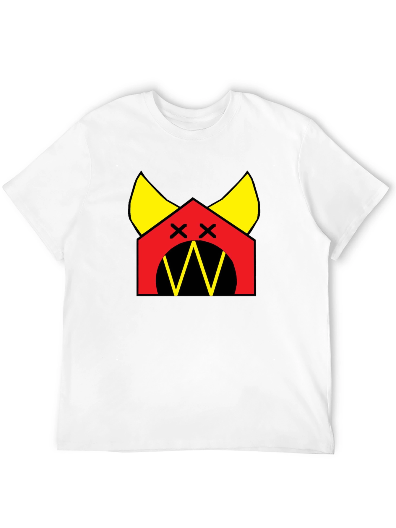 Graphic Tee: Red House with Yellow Accents Black T-Shirt