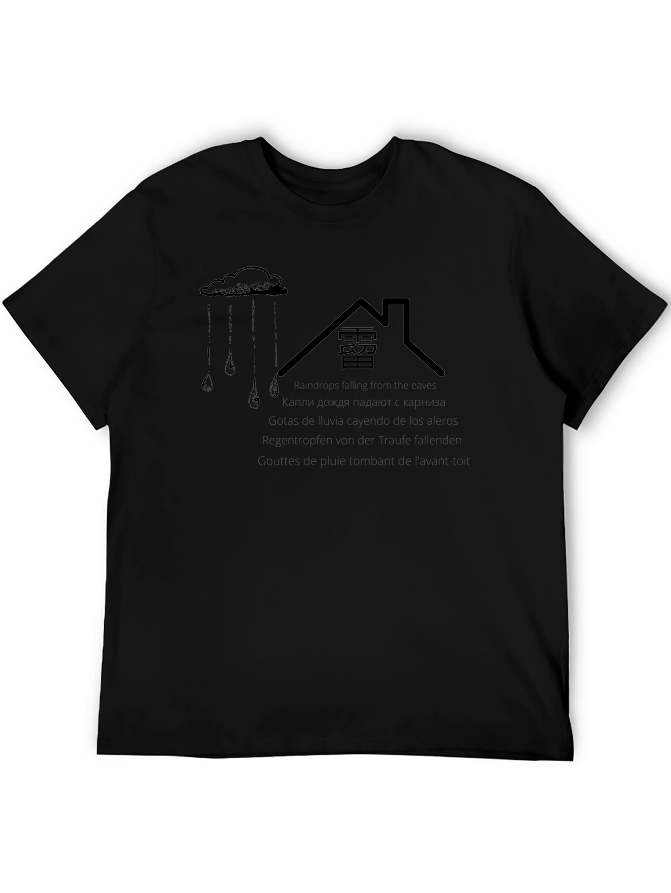 Raindrops on Roof Graphic Tee - Black
