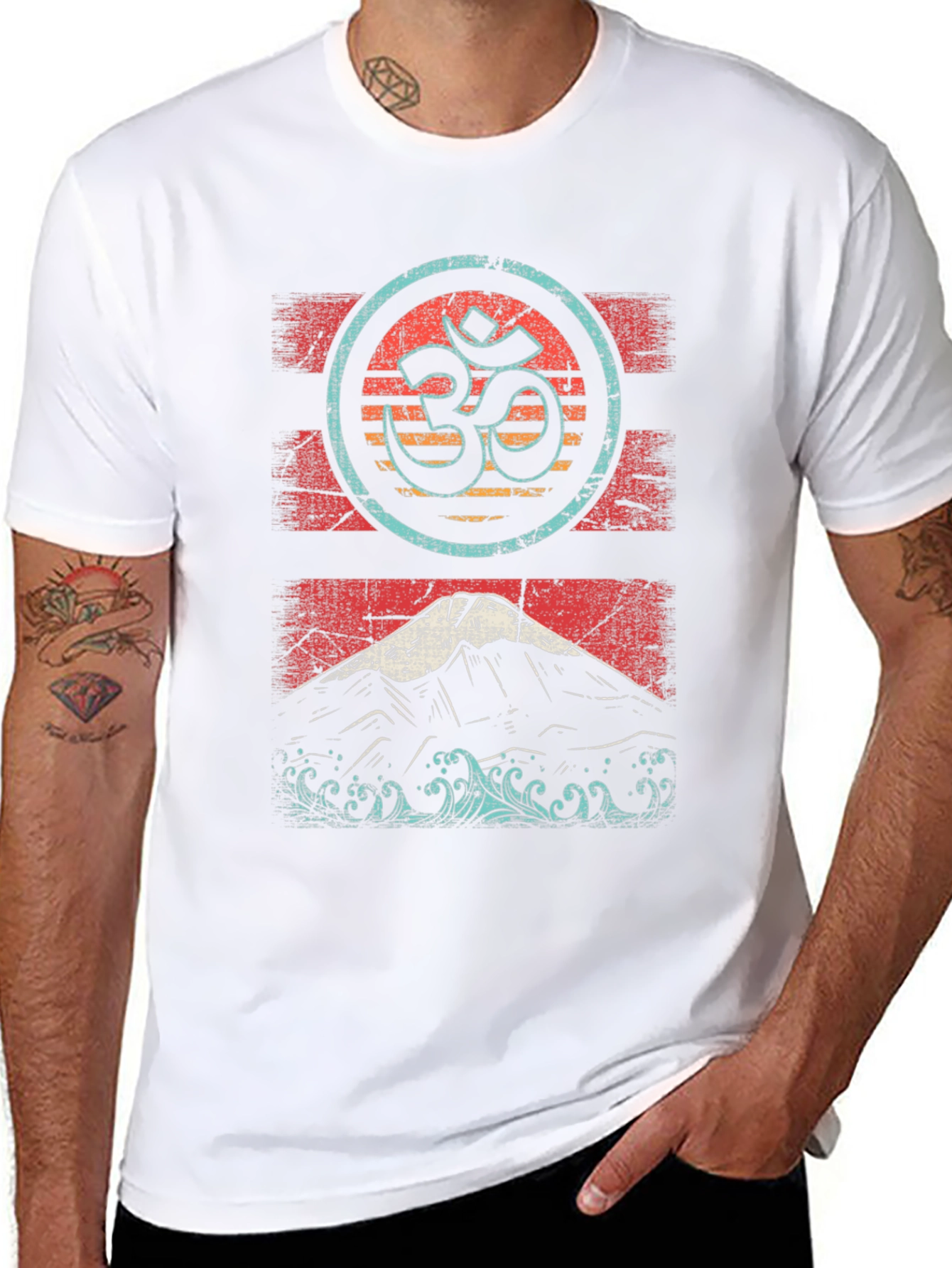 Om & Mountain Graphic Tee - Relaxed Fit