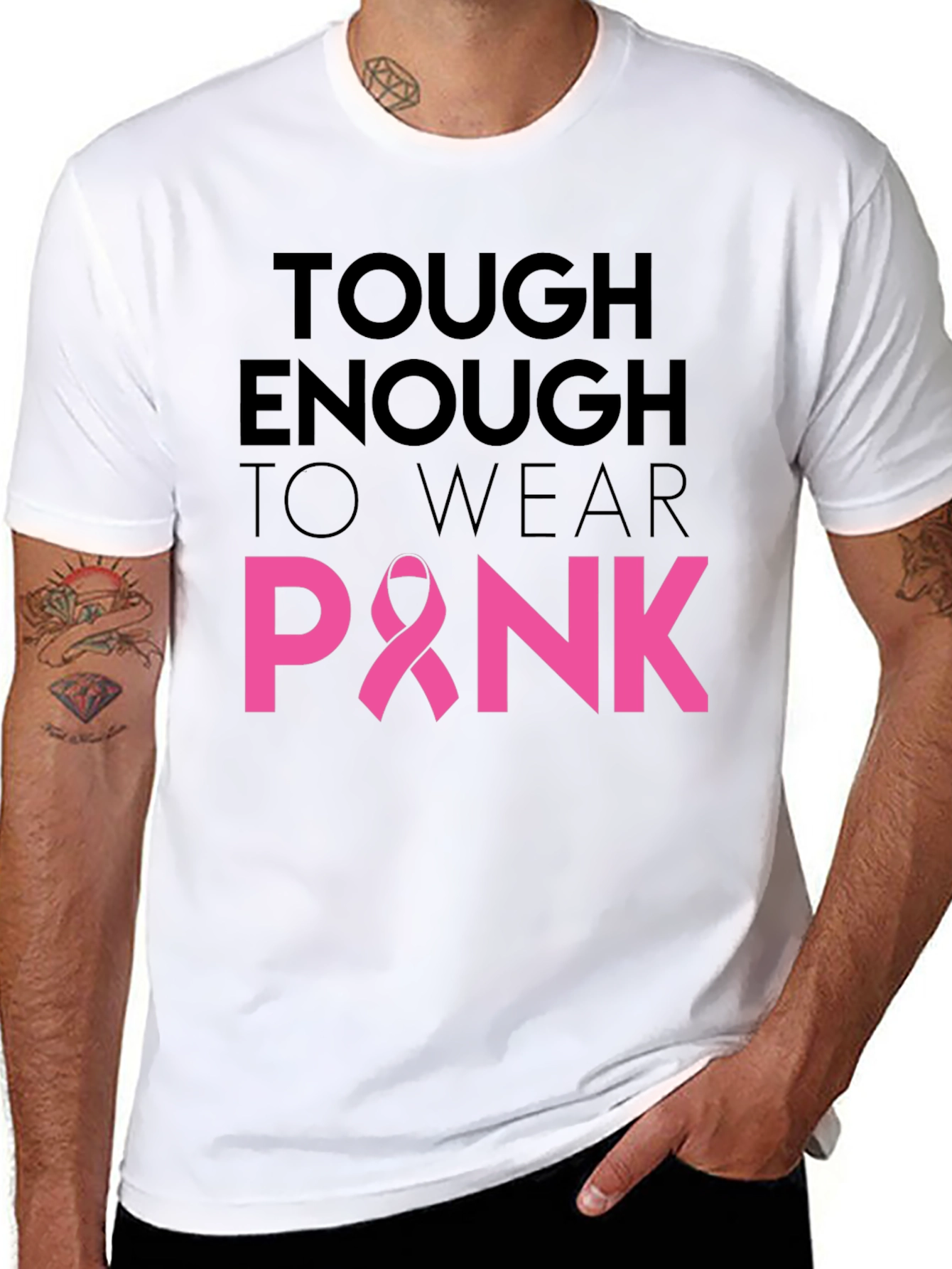 Tough Enough To Wear Pink Ribbon T-Shirt