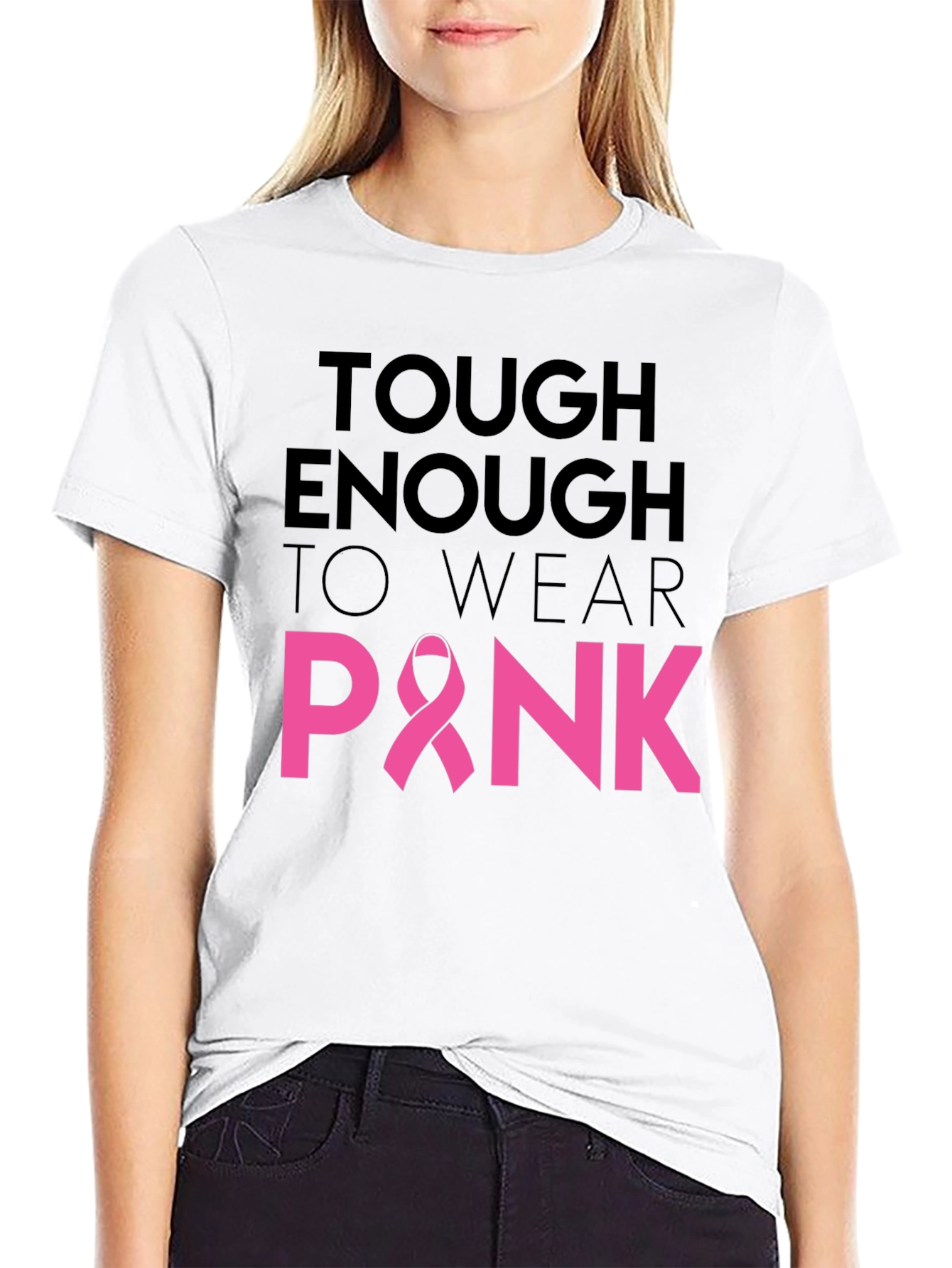 Tough Enough To Wear Pink Ribbon T-Shirt