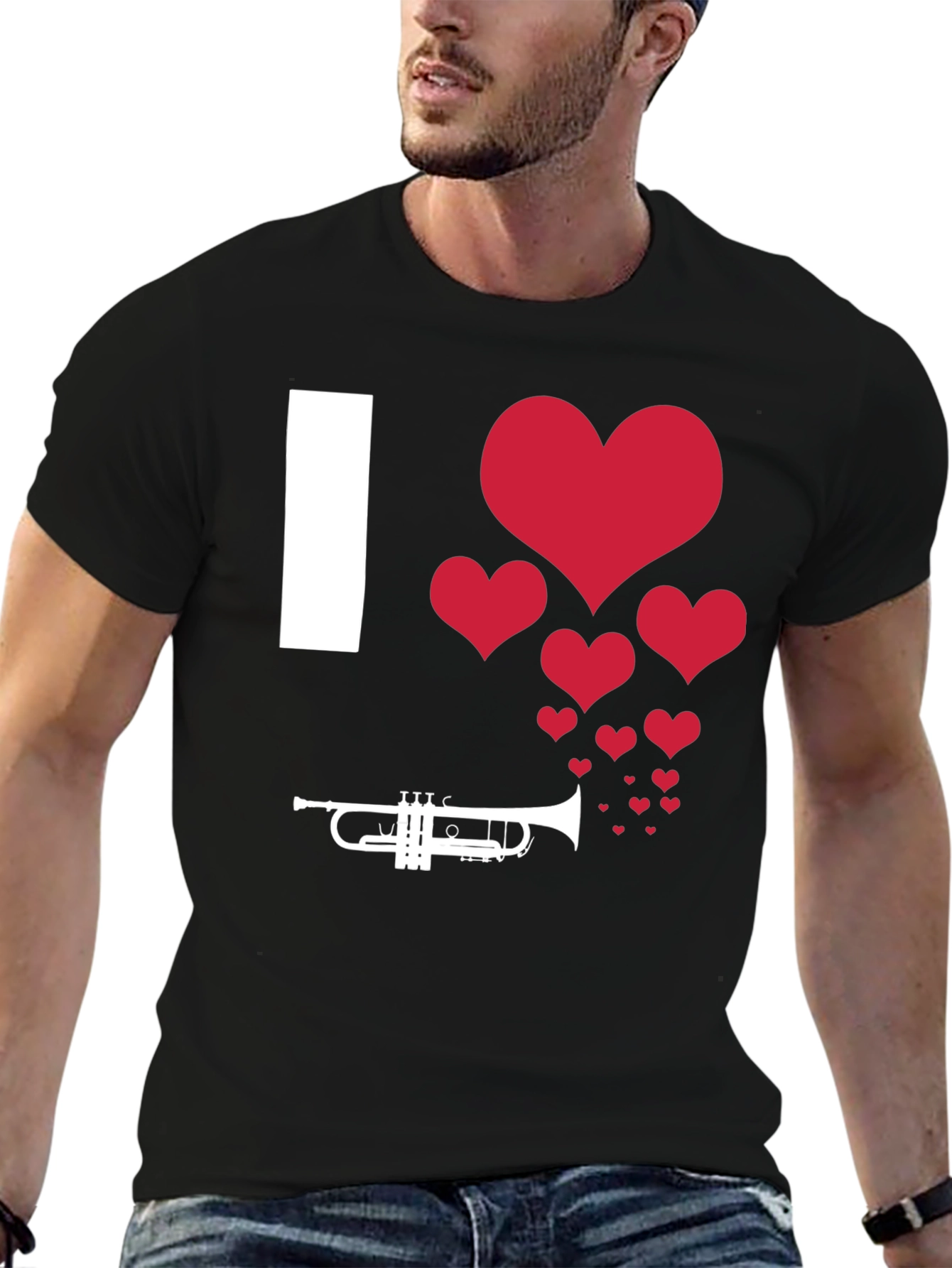 I Love Trumpet Heart Graphic T-Shirt