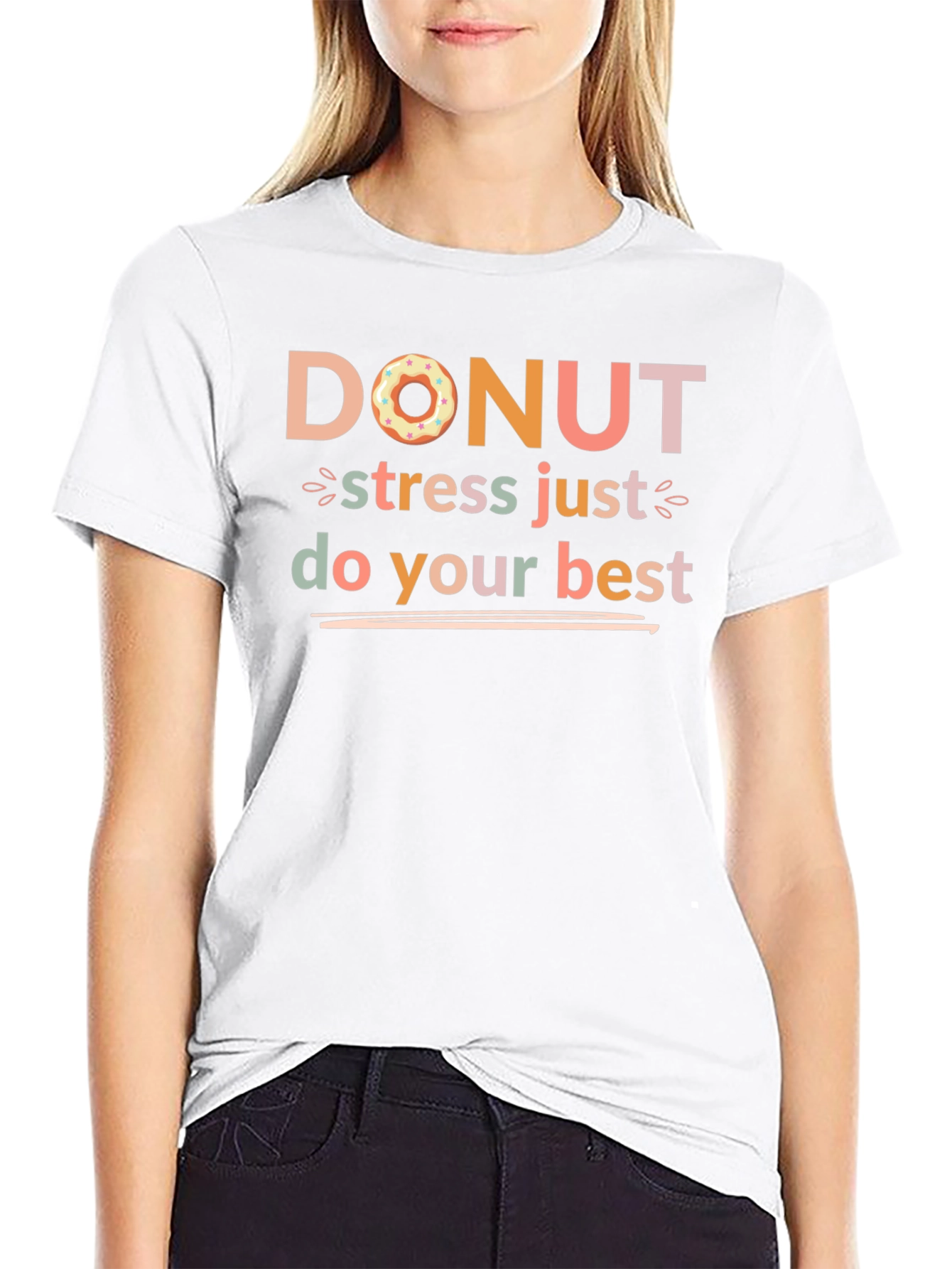 Donut Stress Graphic Tee - Positive Vibes