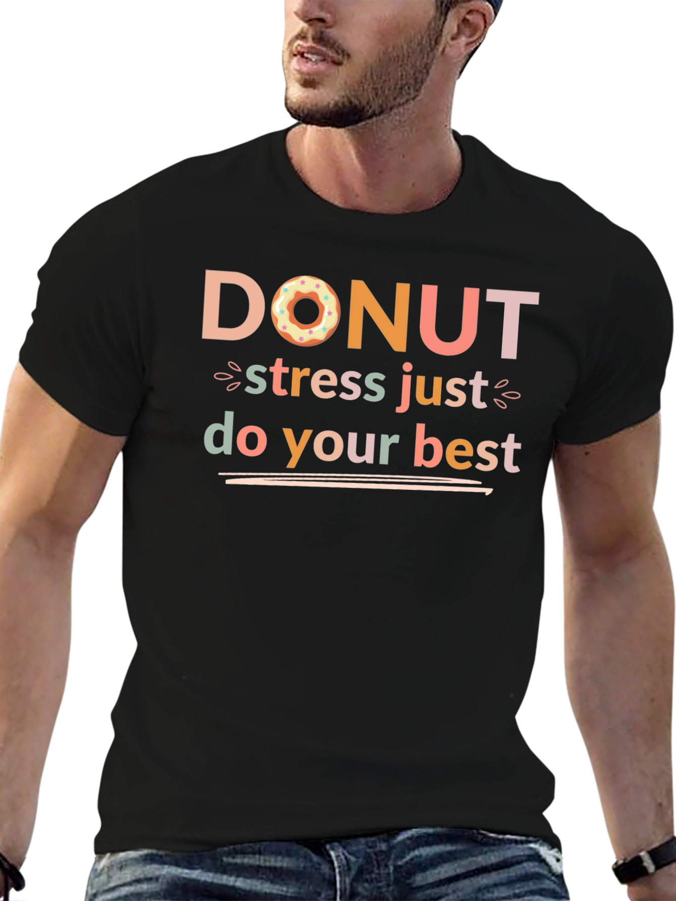 Donut Stress Graphic Tee - Positive Vibes