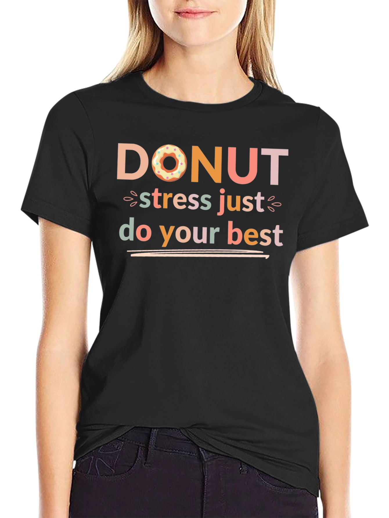 Donut Stress Graphic Tee - Positive Vibes