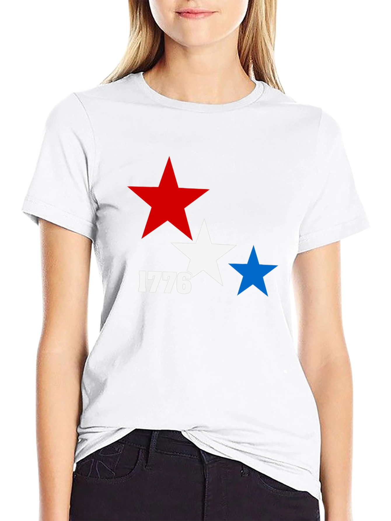 Patriotic 1776 Star Graphic T-Shirt