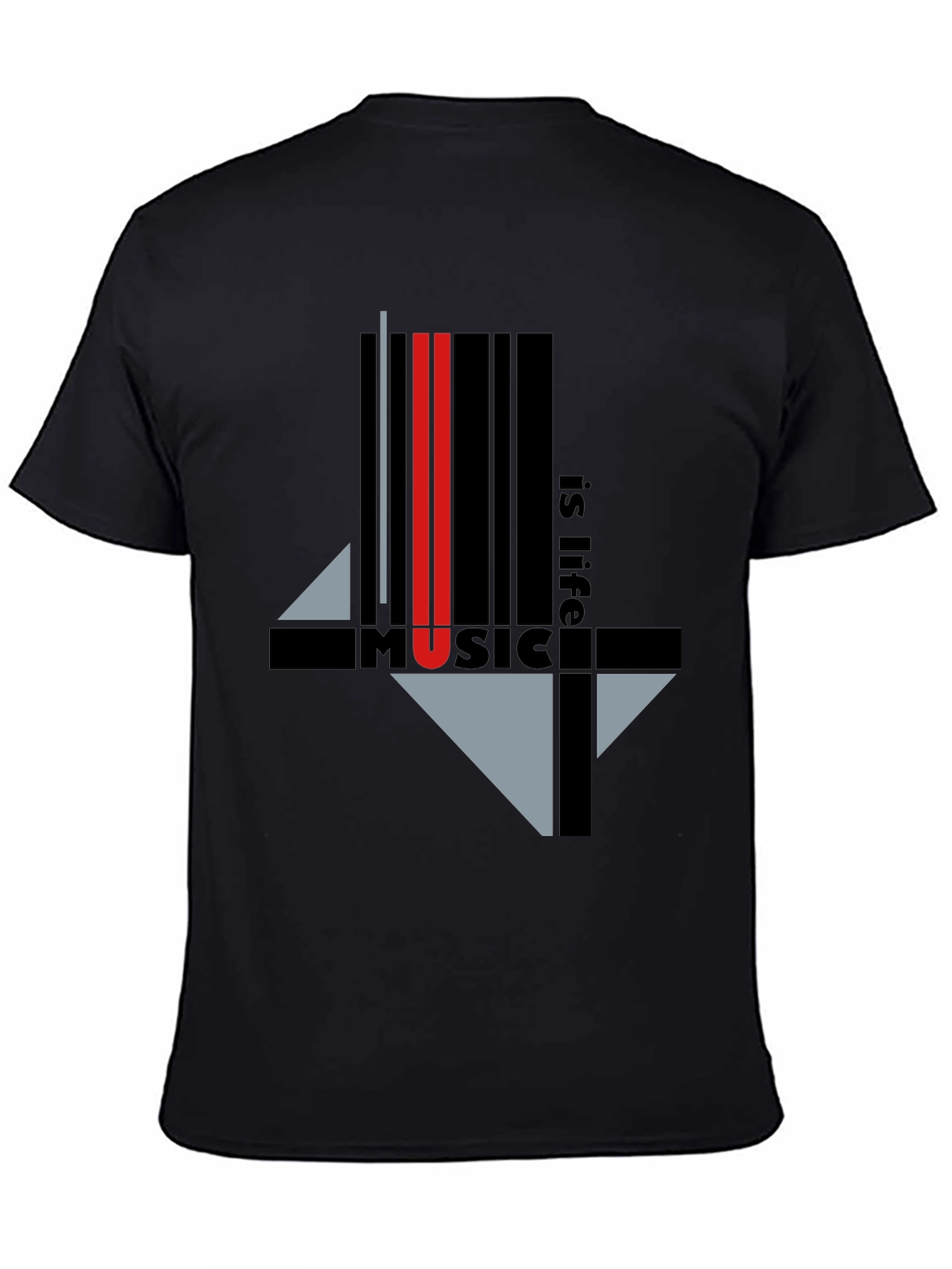Music is Life Graphic Tee - Black