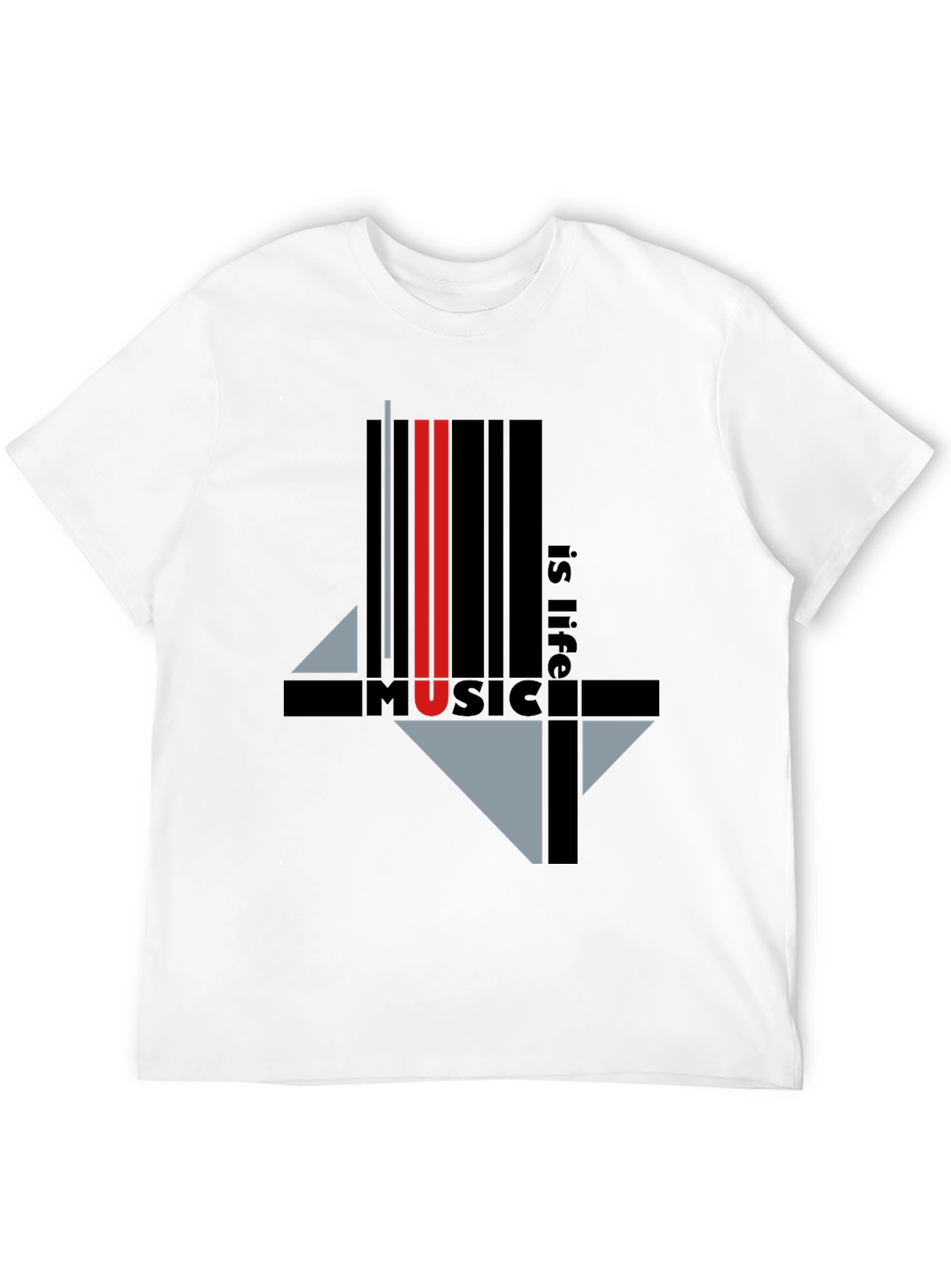 Music is Life Graphic Tee - Black
