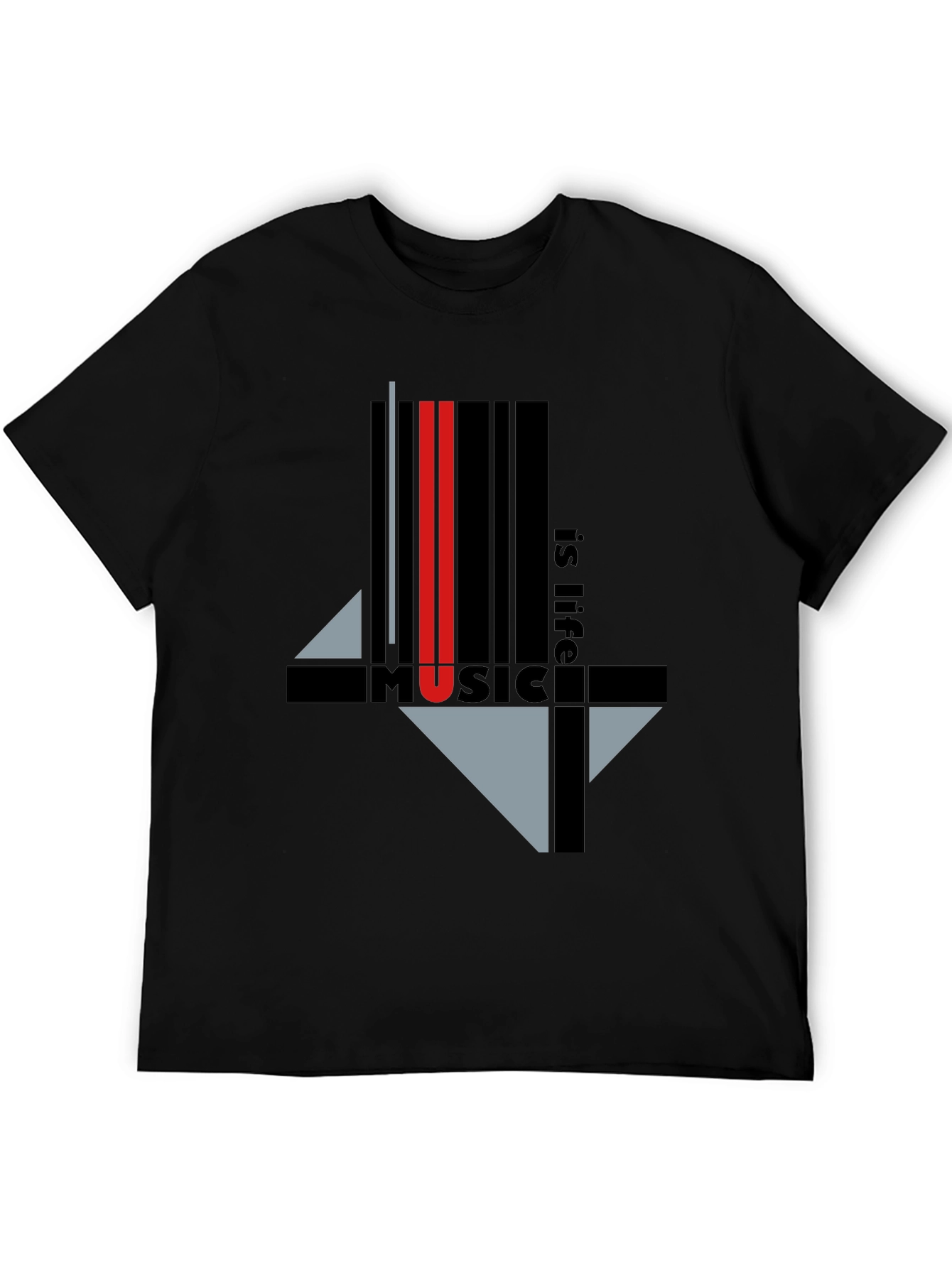 Music is Life Graphic Tee - Black