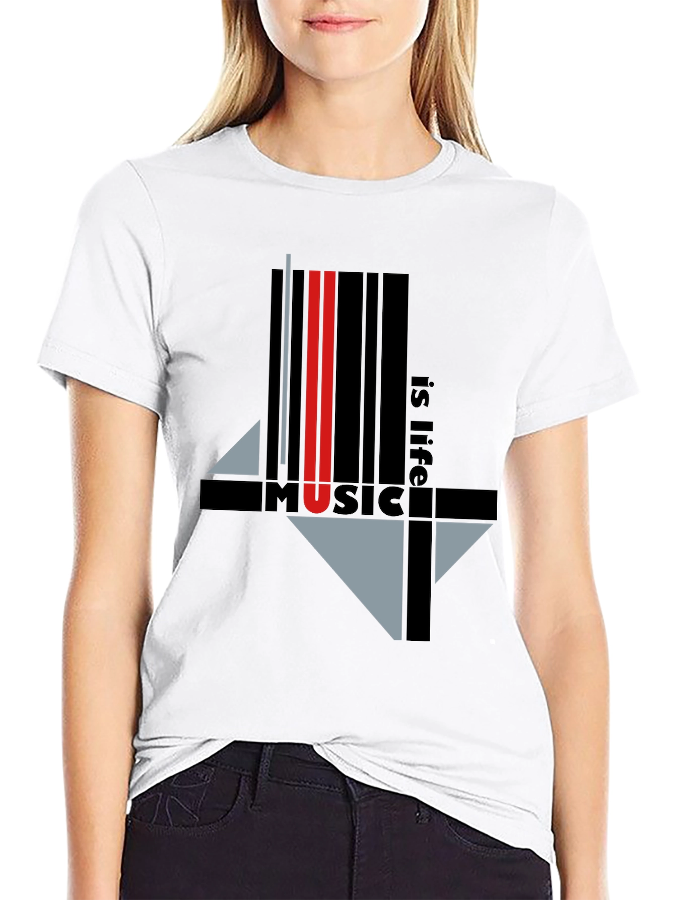 Music is Life Graphic Tee - Black