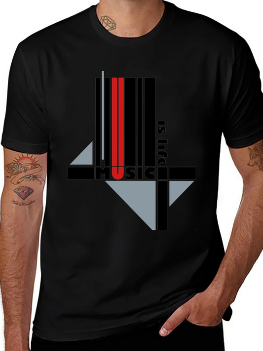 Music is Life Graphic Tee - Black