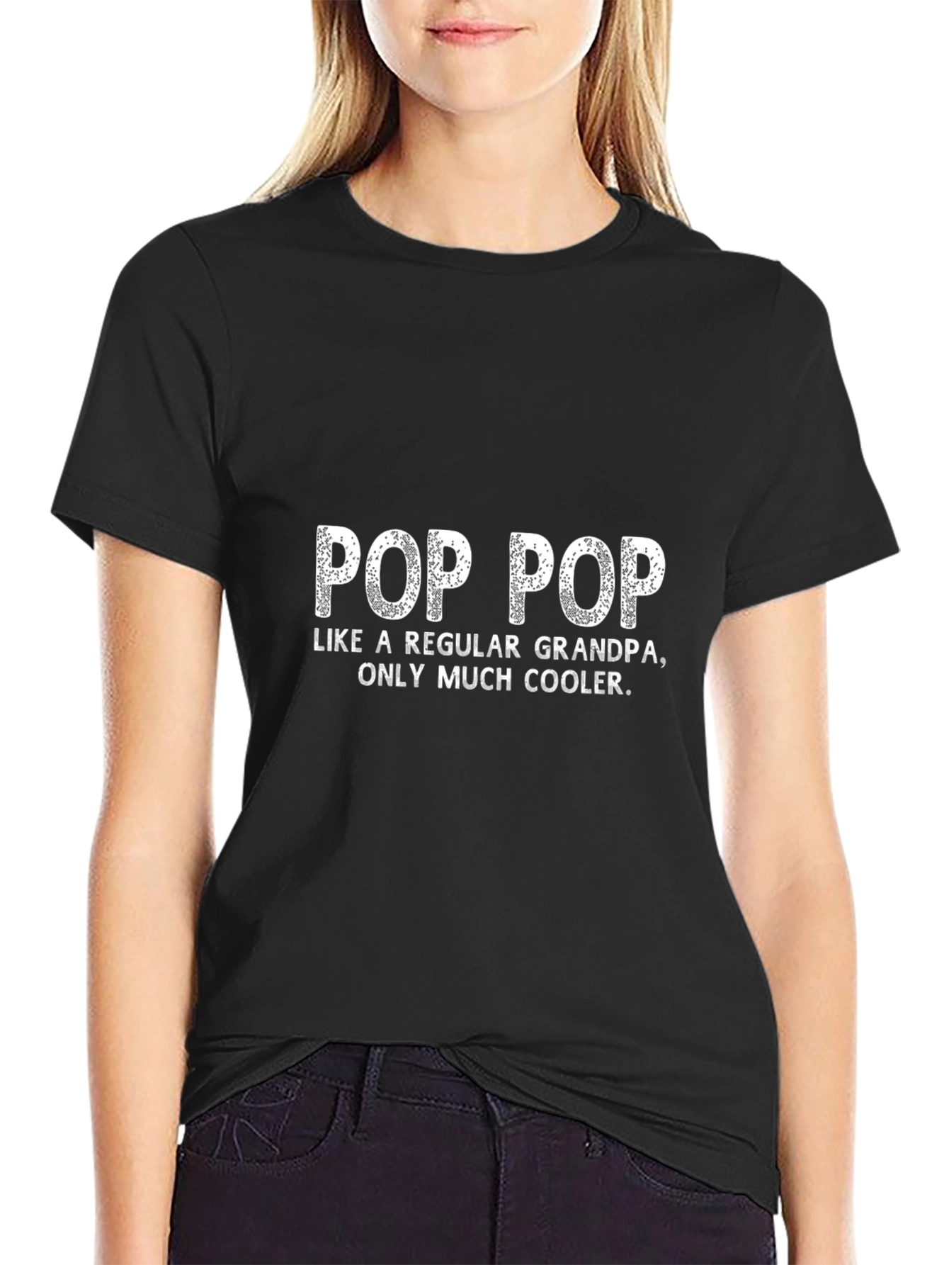 Pop Pop Cooler Grandpa Black Graphic T-Shirt